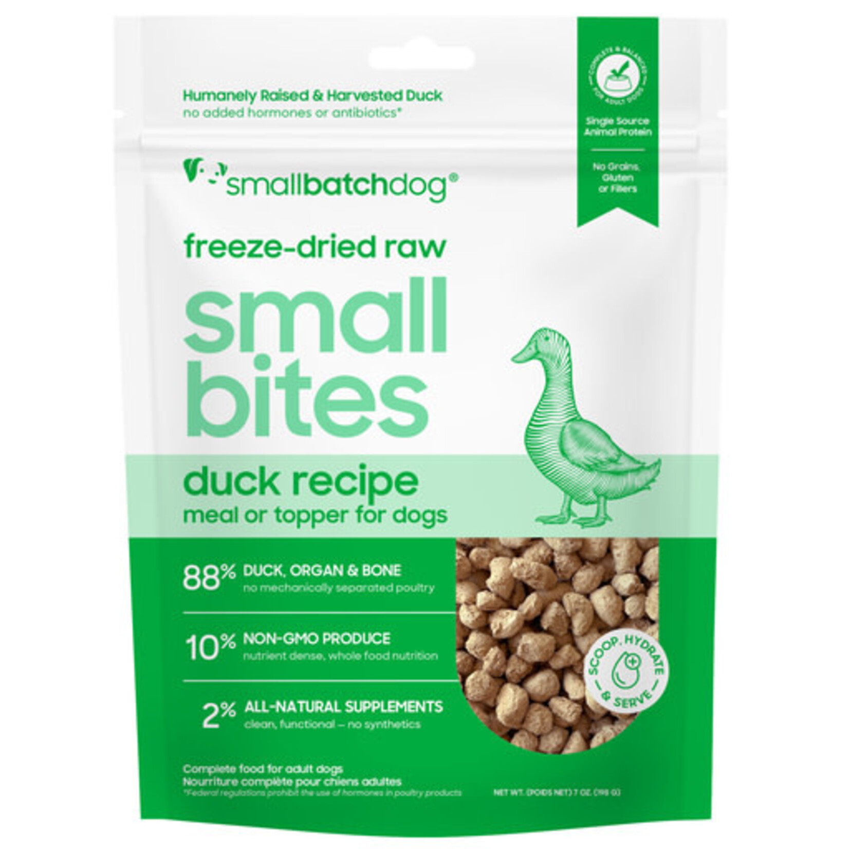 Smallbatch Smallbatch Dog Freeze-Dried Raw Duck Small Bites 7 oz
