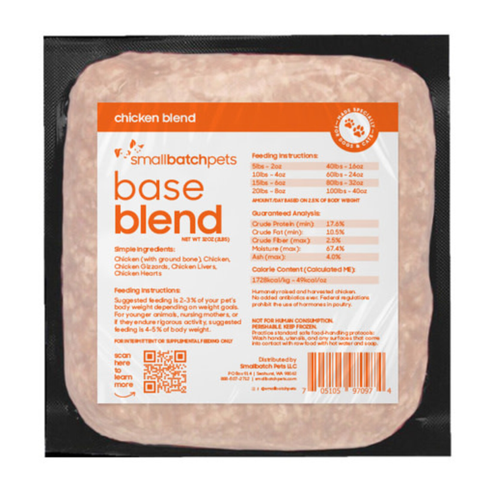 Smallbatch SMALL BATCH Frozen Chicken Base Blend 2#
