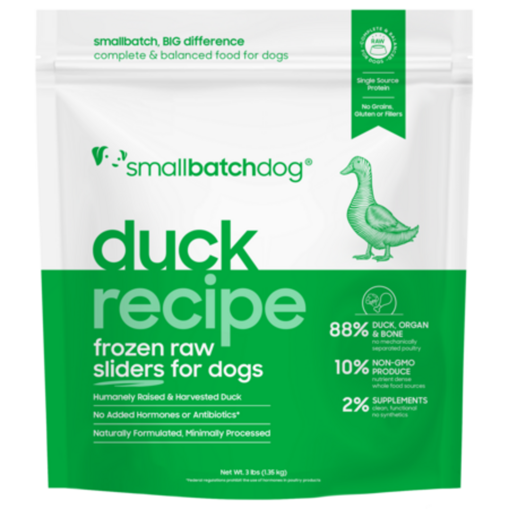 Smallbatch Smallbatch Dog Frozen Raw Sliders Duck Recipe 3#