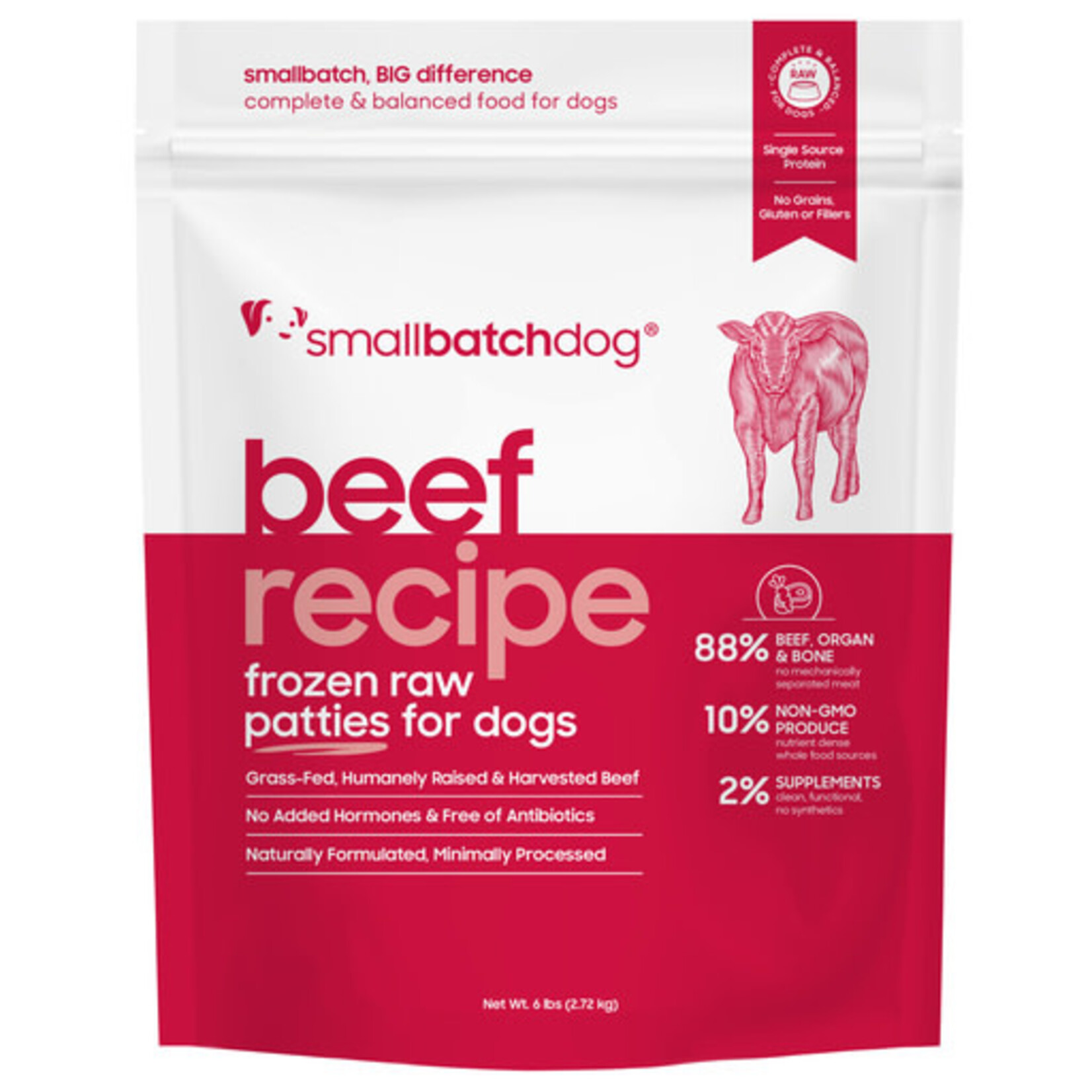 Smallbatch Small Batch Frozen Raw BeefBatch Patties Dog 6#