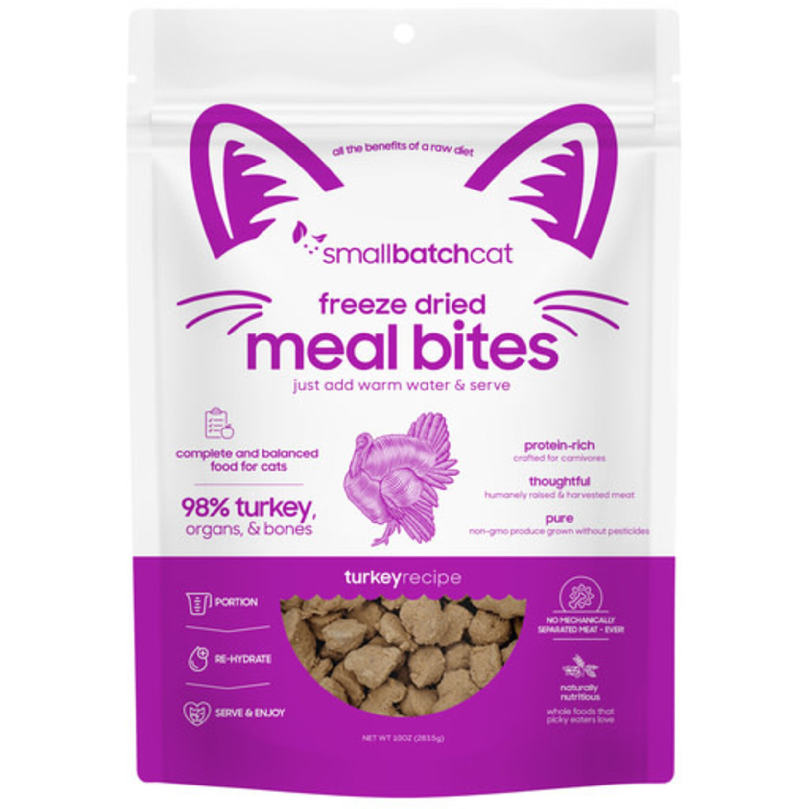 Smallbatch Smallbatch Cat Non-GMO Turkey Meal Bites Freeze-Dried 10 oz