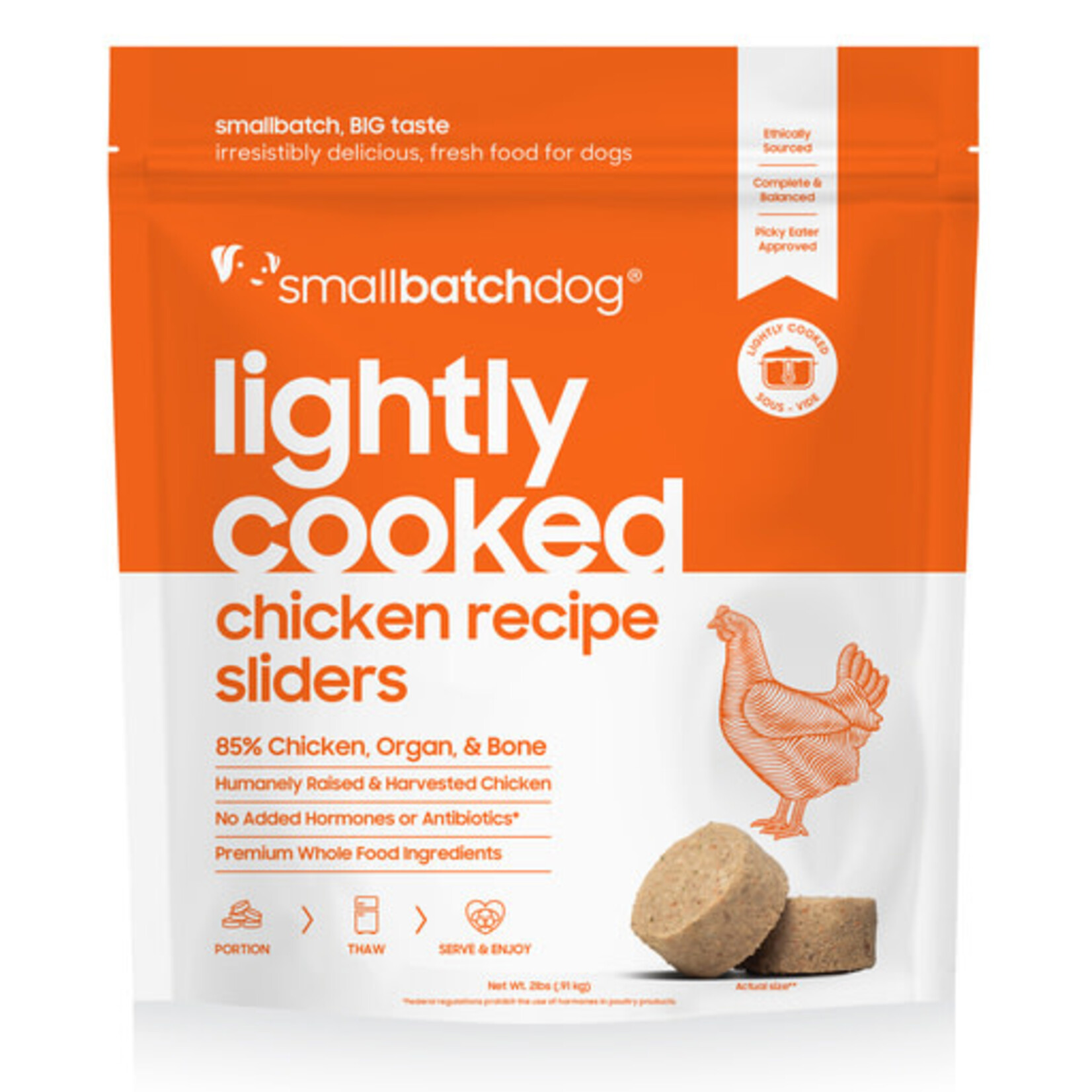 Smallbatch Smallbatch Dog Frozen Lightly Cooked Chicken Sliders 2#