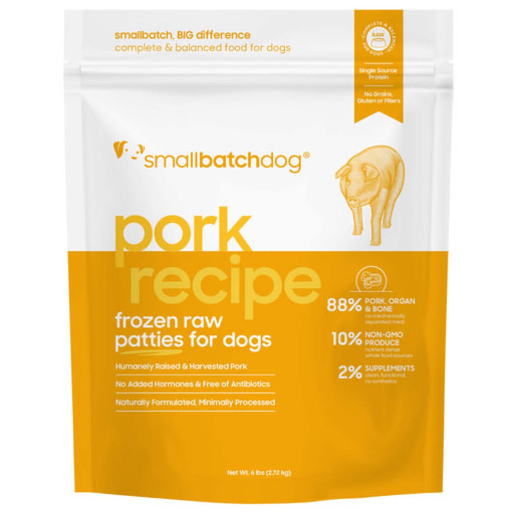 Smallbatch Smallbatch Dog Frozen Raw Patties Pork Recipe 6#