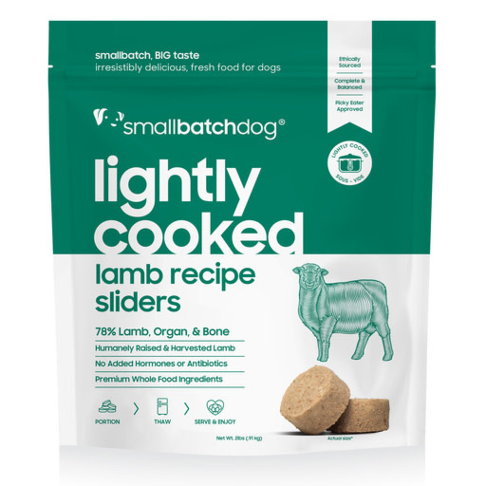 Smallbatch Smallbatch Dog Frozen Lightly Cooked Lamb Sliders 2#