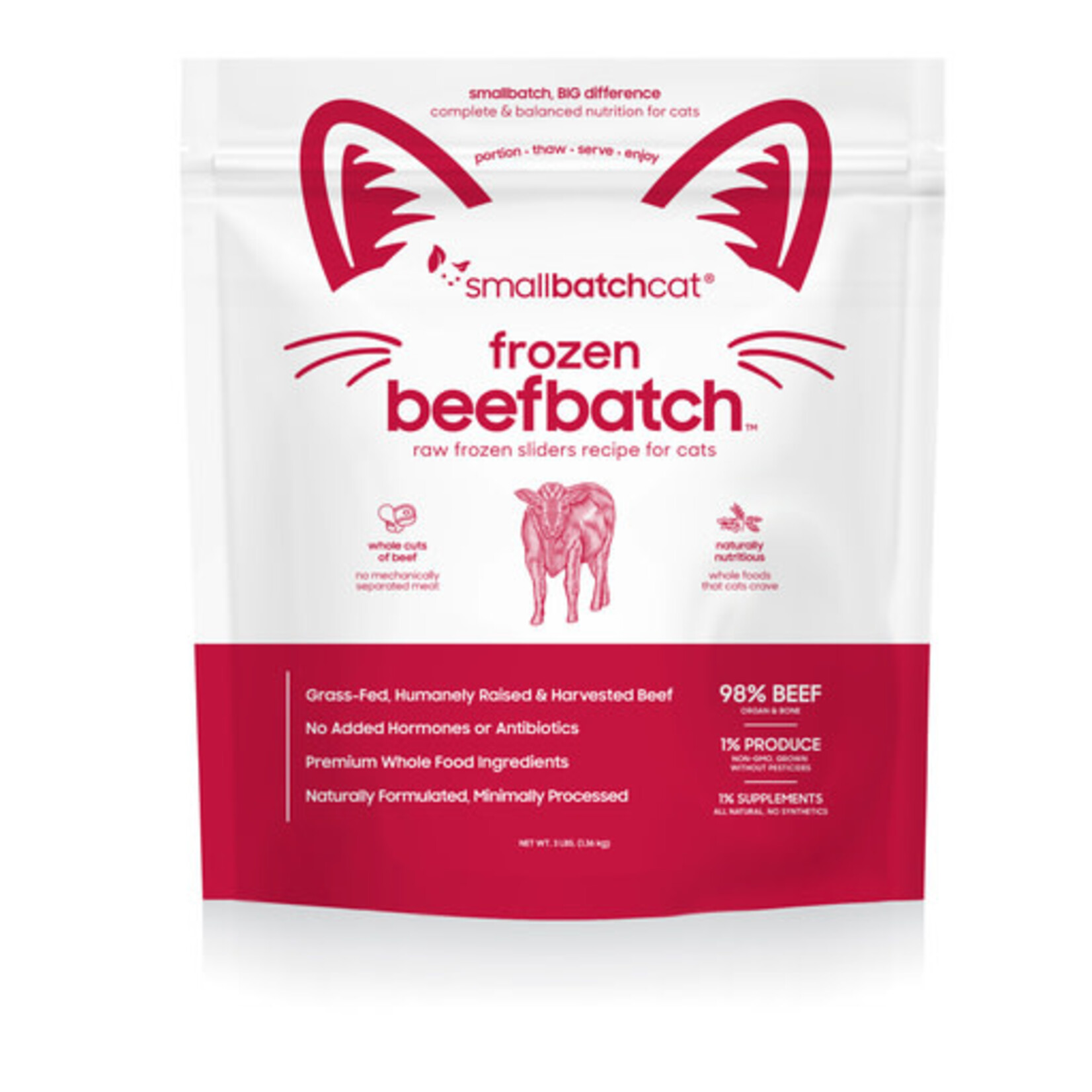 Smallbatch Smallbatch Cat Frozen Raw Sliders Beef Batch 3#