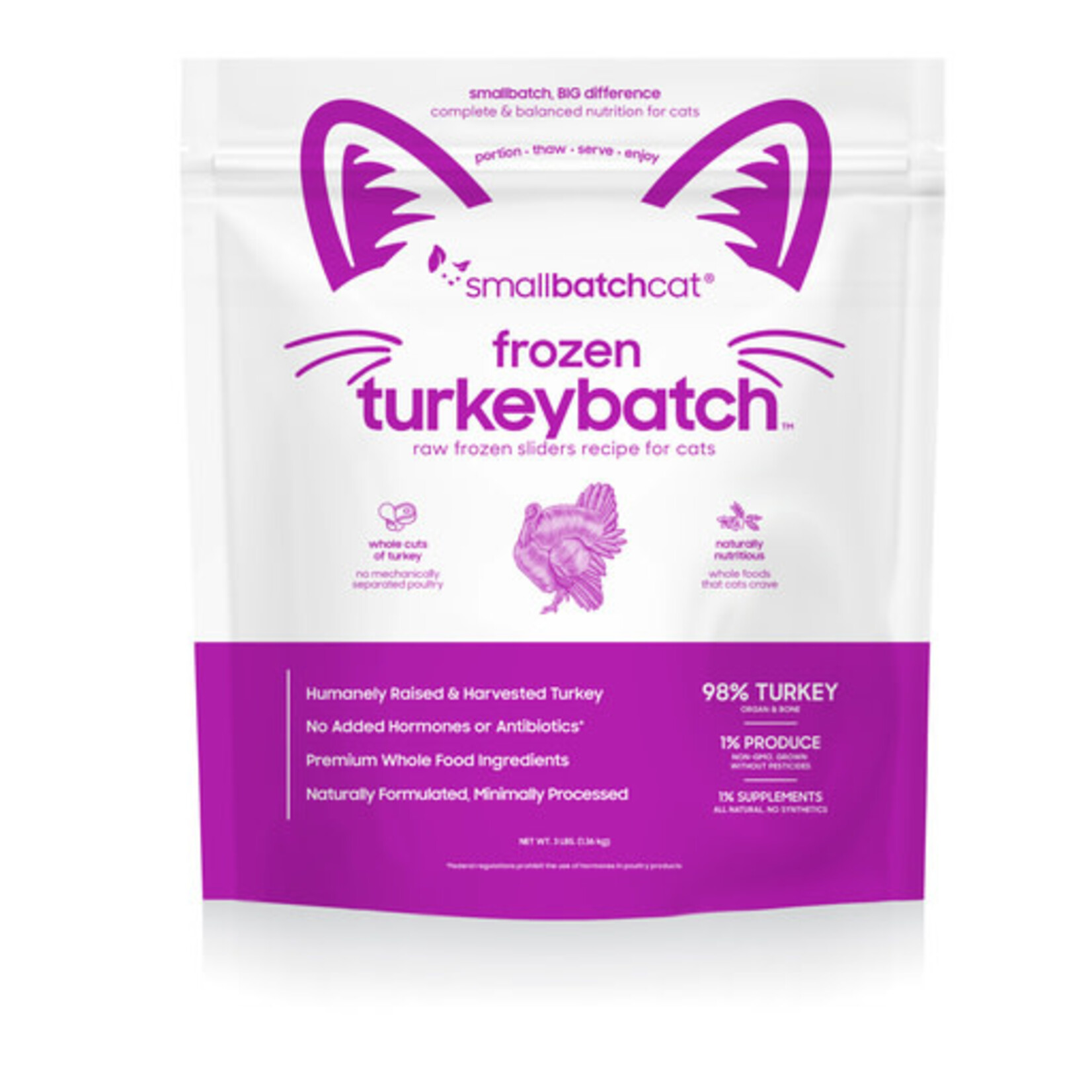 Smallbatch Smallbatch Cat Frozen Raw Sliders Turkey Batch 3#