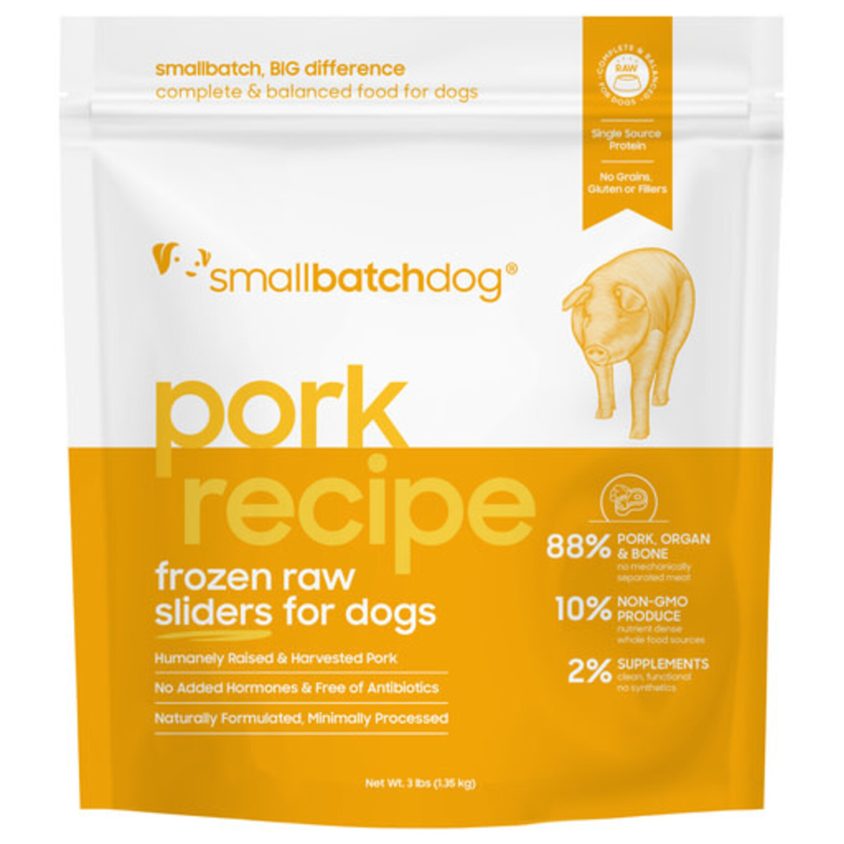Smallbatch Smallbatch Dog Frozen Raw Sliders Pork Recipe 3#
