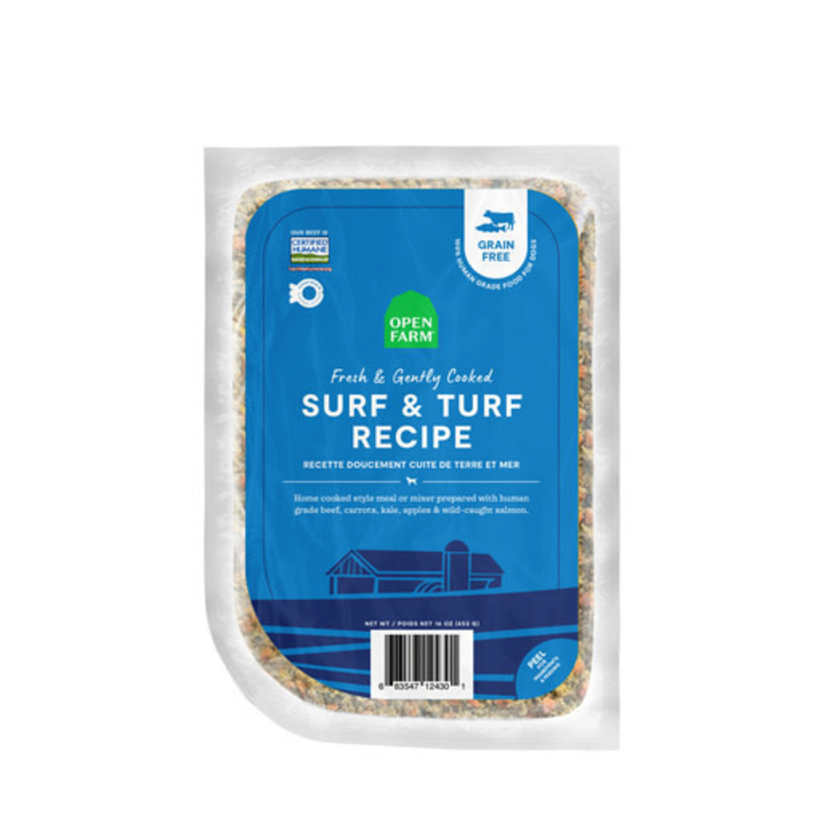 Open Farm Open Farm Frozen Gently Cooked Surf & Turf Dog Food 16 oz