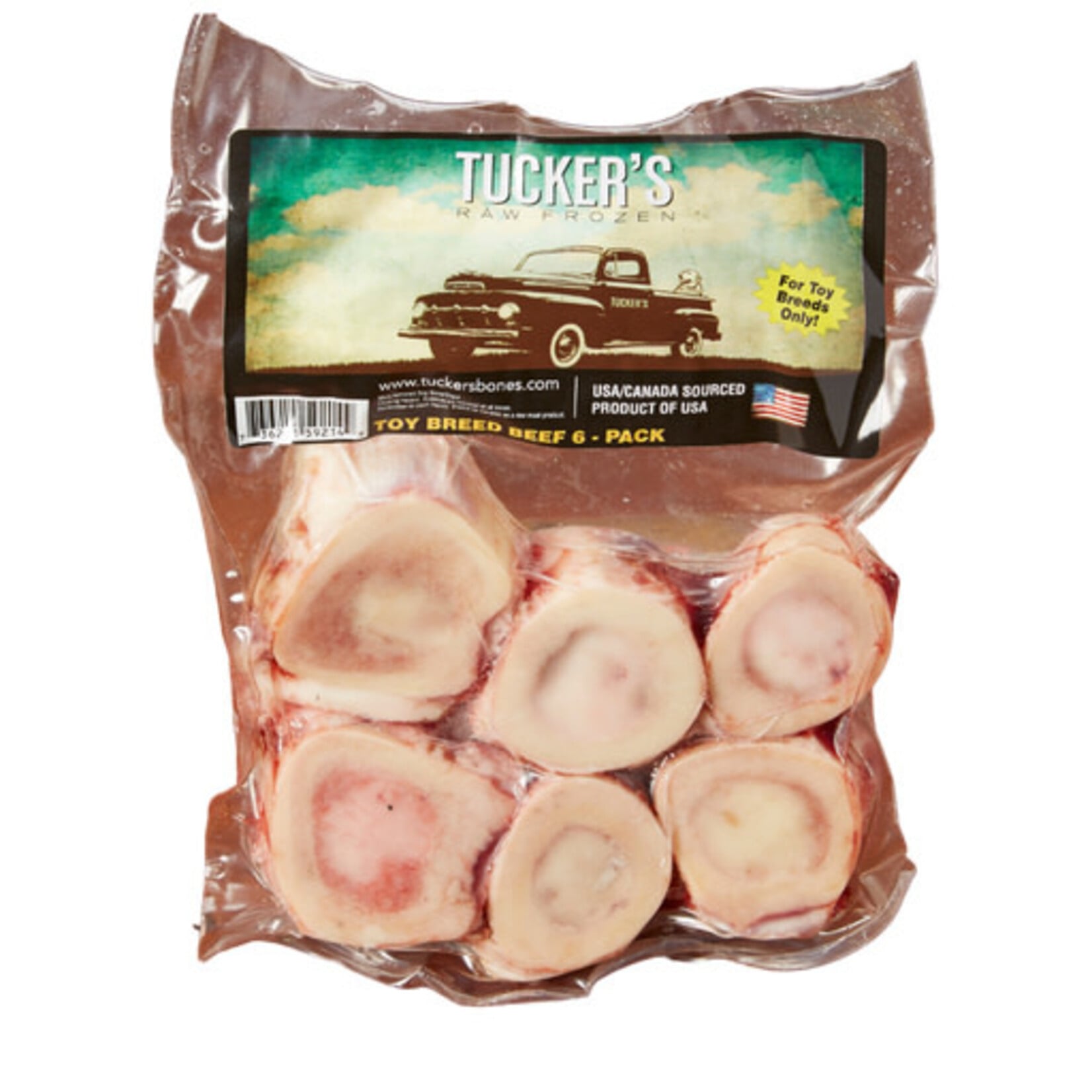 Tucker's Tucker's Raw Frozen Beef Bones Toy Breed 1", 6 pack
