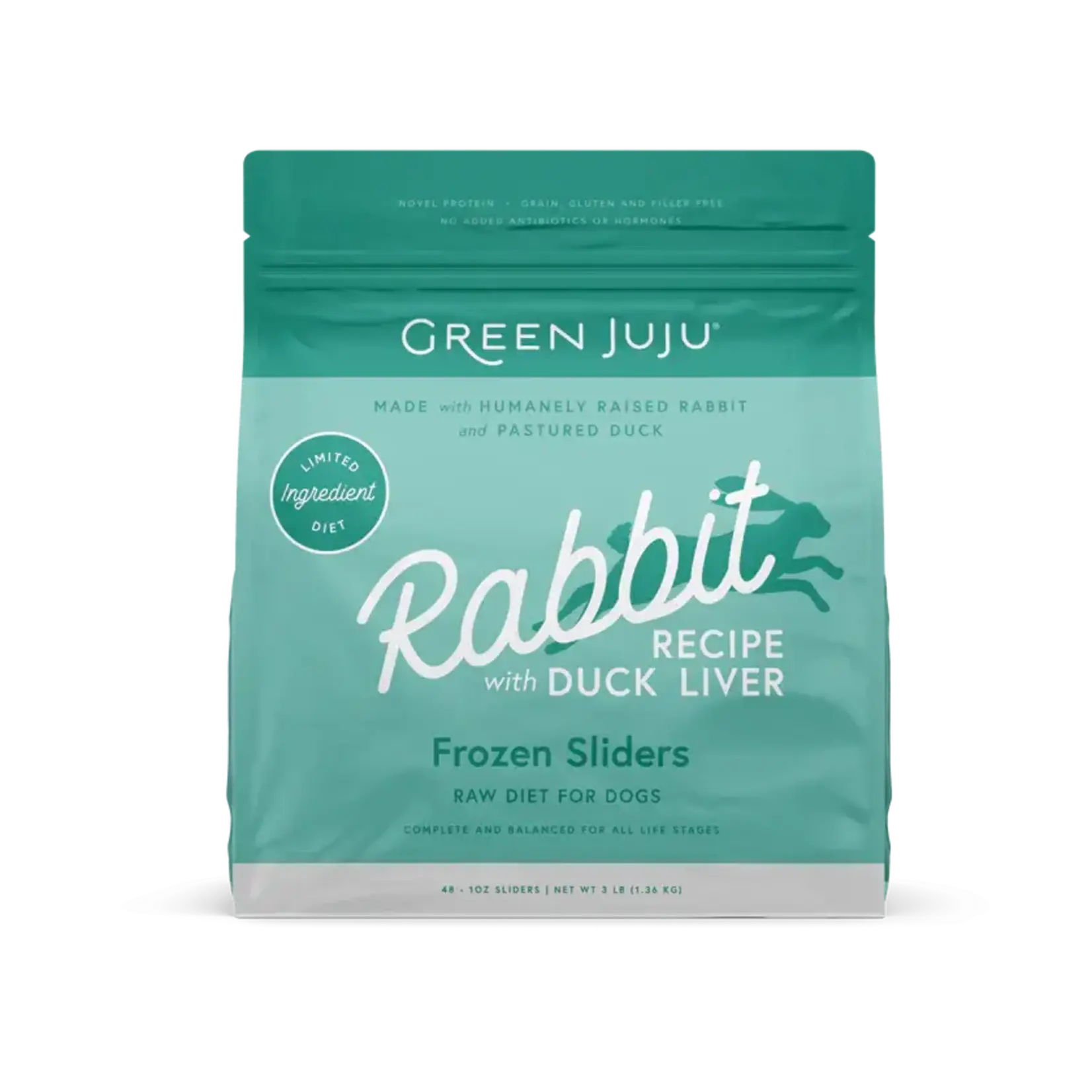 Green Juju Green Juju Frozen Raw Rabbit with Duck Liver Sliders 3#