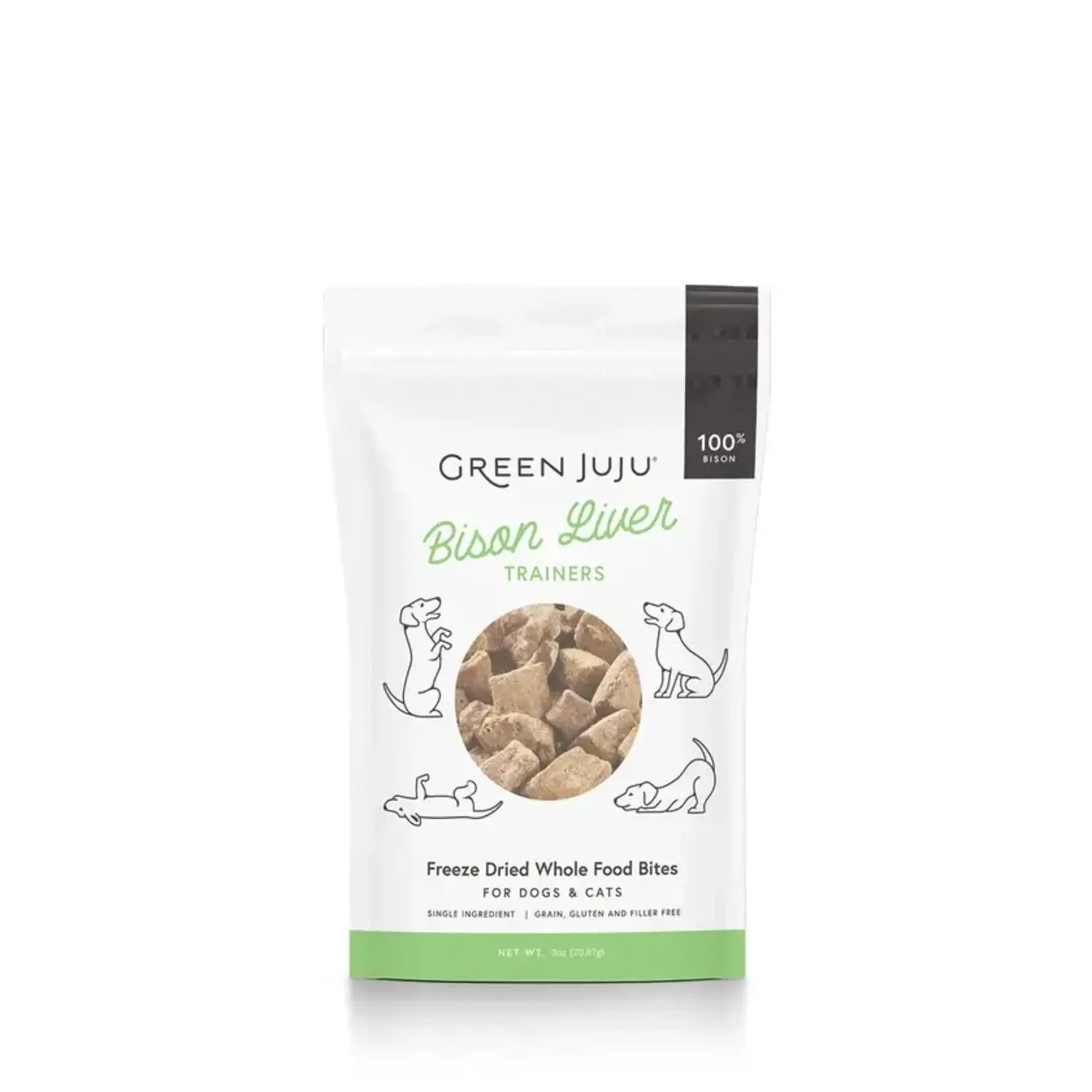 Green Juju Green Juju Freeze Dried Trainers Bison Dog Treats 3oz