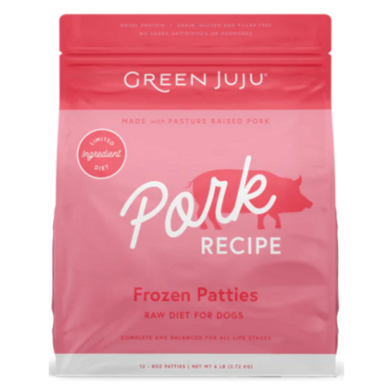 Green Juju Green Juju Frozen Raw Pasture Raised Pork Patties 6#
