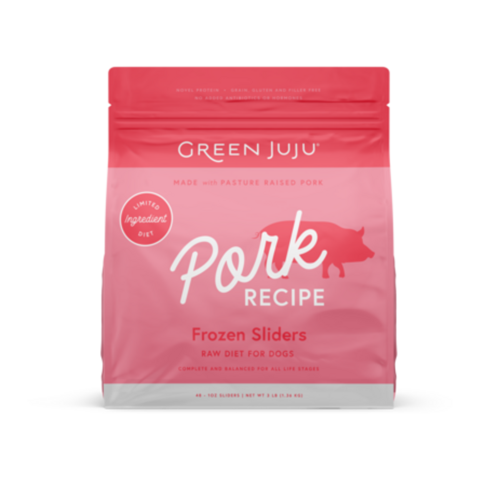 Green Juju Green Juju Frozen Raw Pasture Raised Pork Sliders 3#