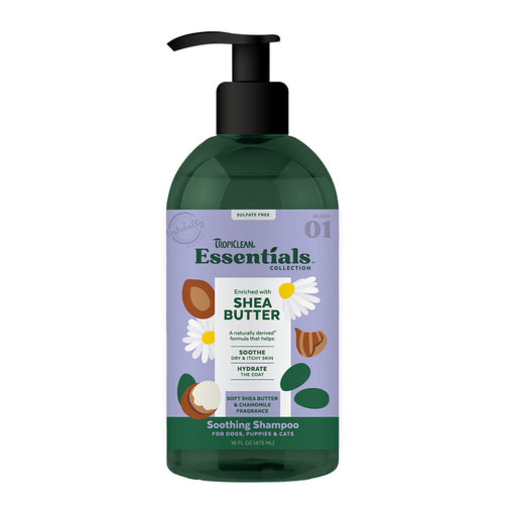Tropiclean TropiClean Essentials Shea Butter Soothing Shampoo for Dogs & Cats 16 oz