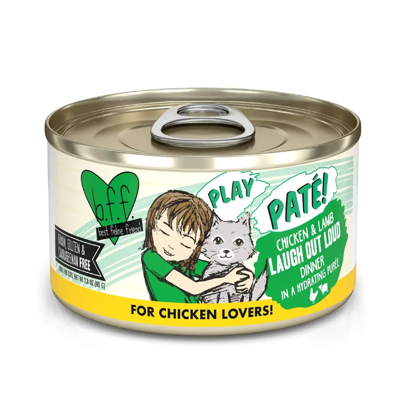 Weruva BFF Play Pate Lovers Chicken & Lamb Laugh Out Loud Wet Cat Food 2.8 oz