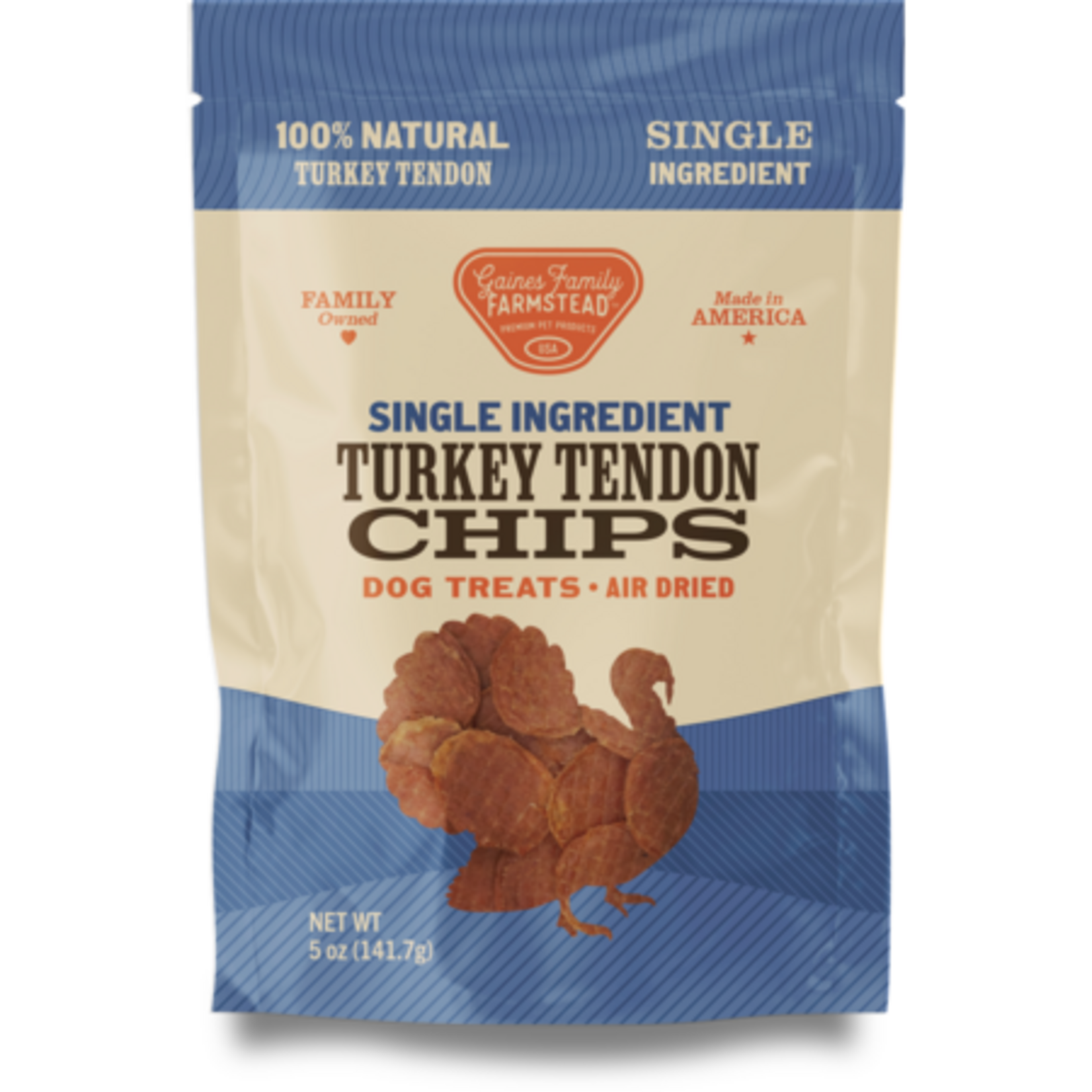 Gaines Family Gaines Family Farmstead Single Ingredient Turkey Tendon Chips Dog Treats, 5 oz