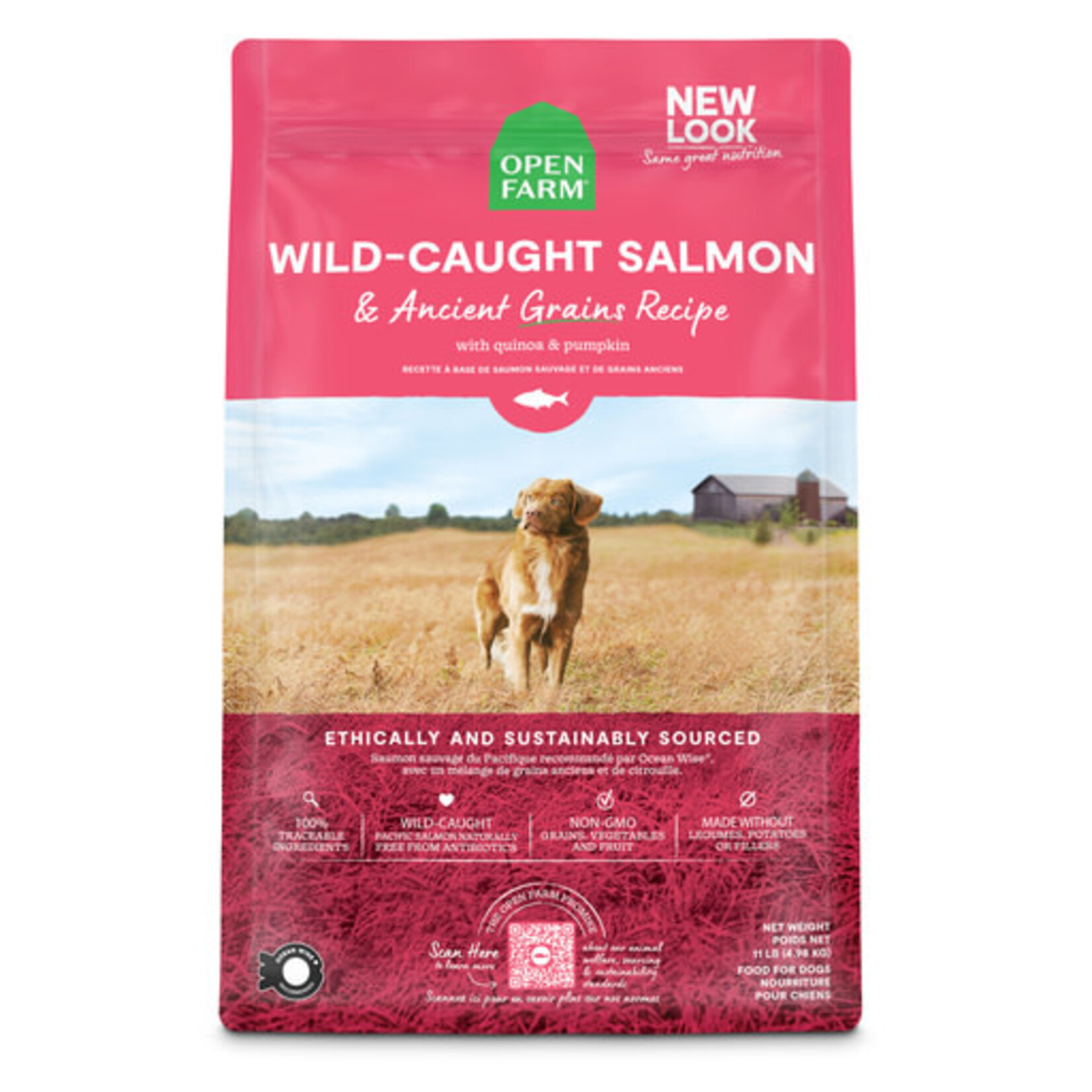 Open Farm Open Farm Wild-Caught Salmon & Ancient Grains Recipe Dry Dog Food 11#