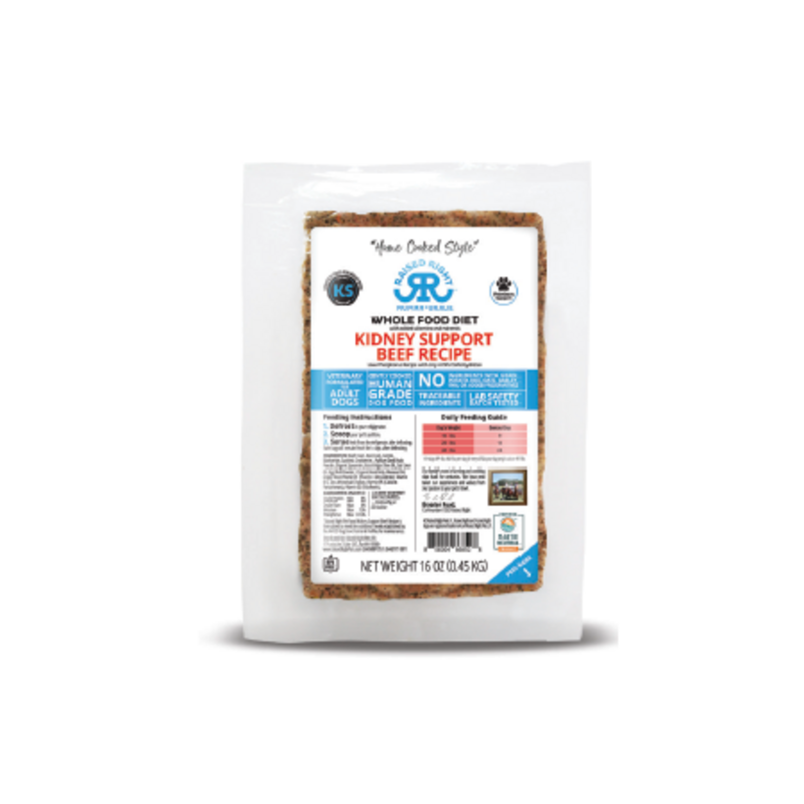 Raised Right Pets Raised Right Frozen Raw Kidney Support Beef Recipe 16 oz