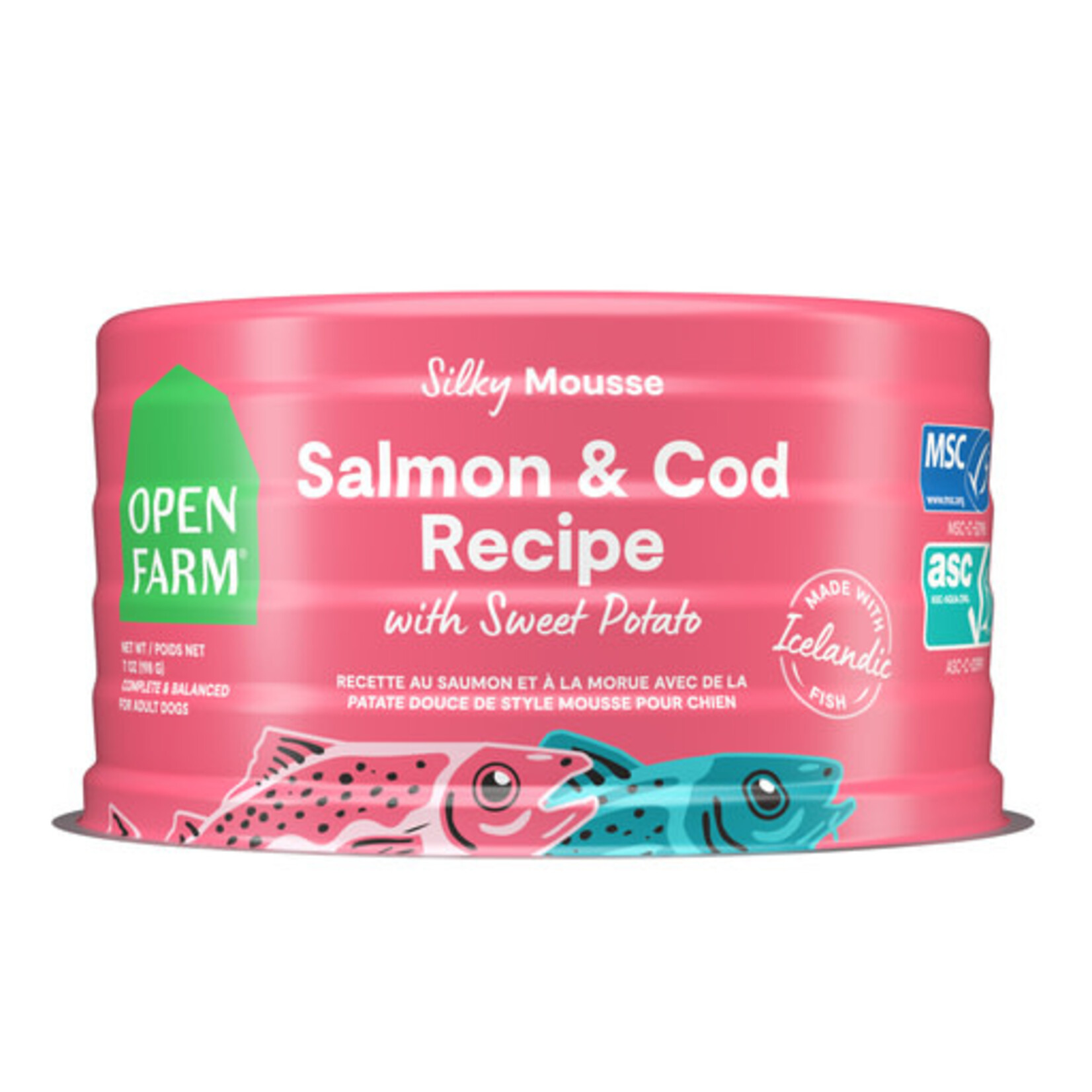 Open Farm Open Farm Icelandic Salmon & Cod Recipe with Sweet Potato Silky Mousse Wet Dog Food 7 oz