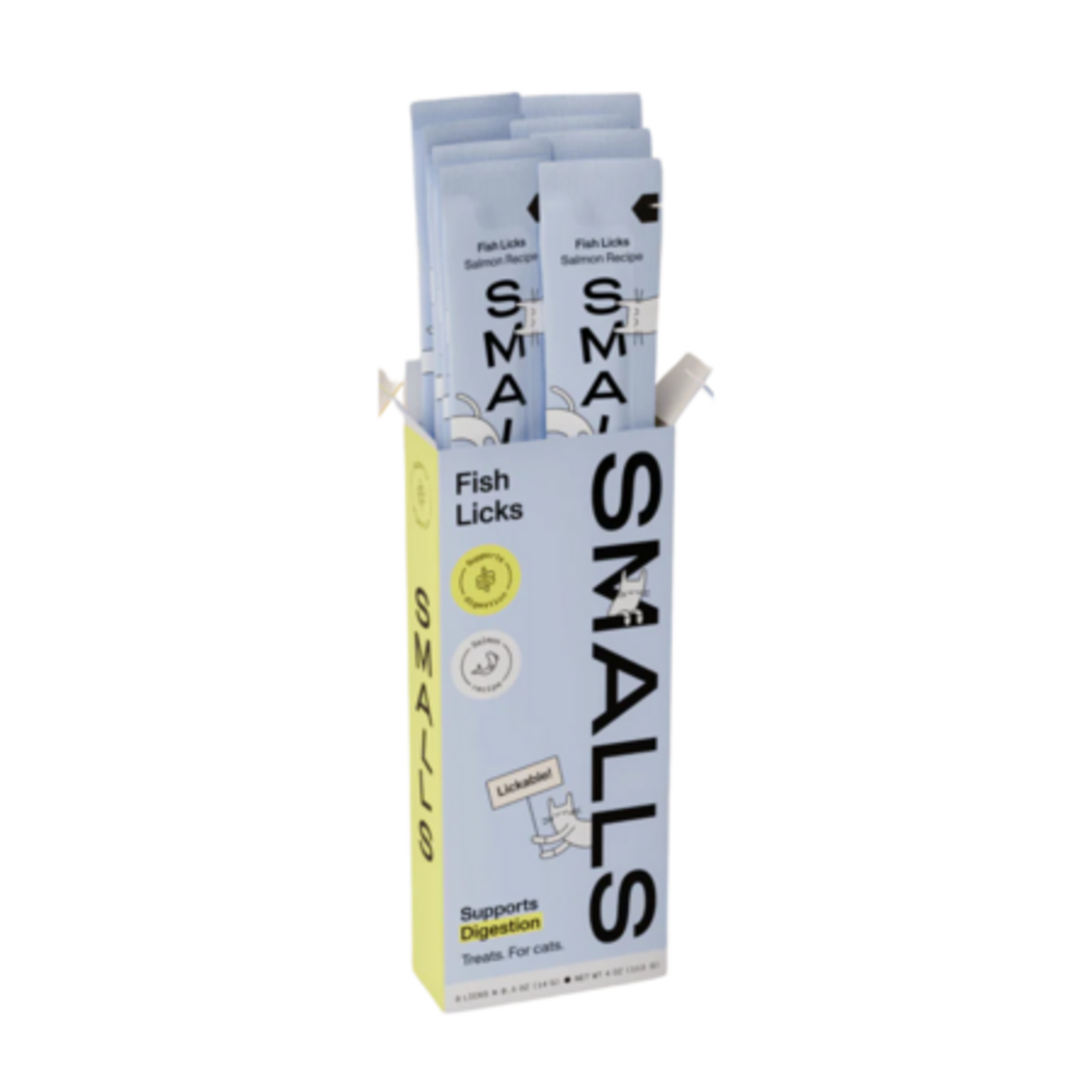 Smalls Smalls Fish Licks Digestion Support Lickable Cat Treat Salmon 8 pk