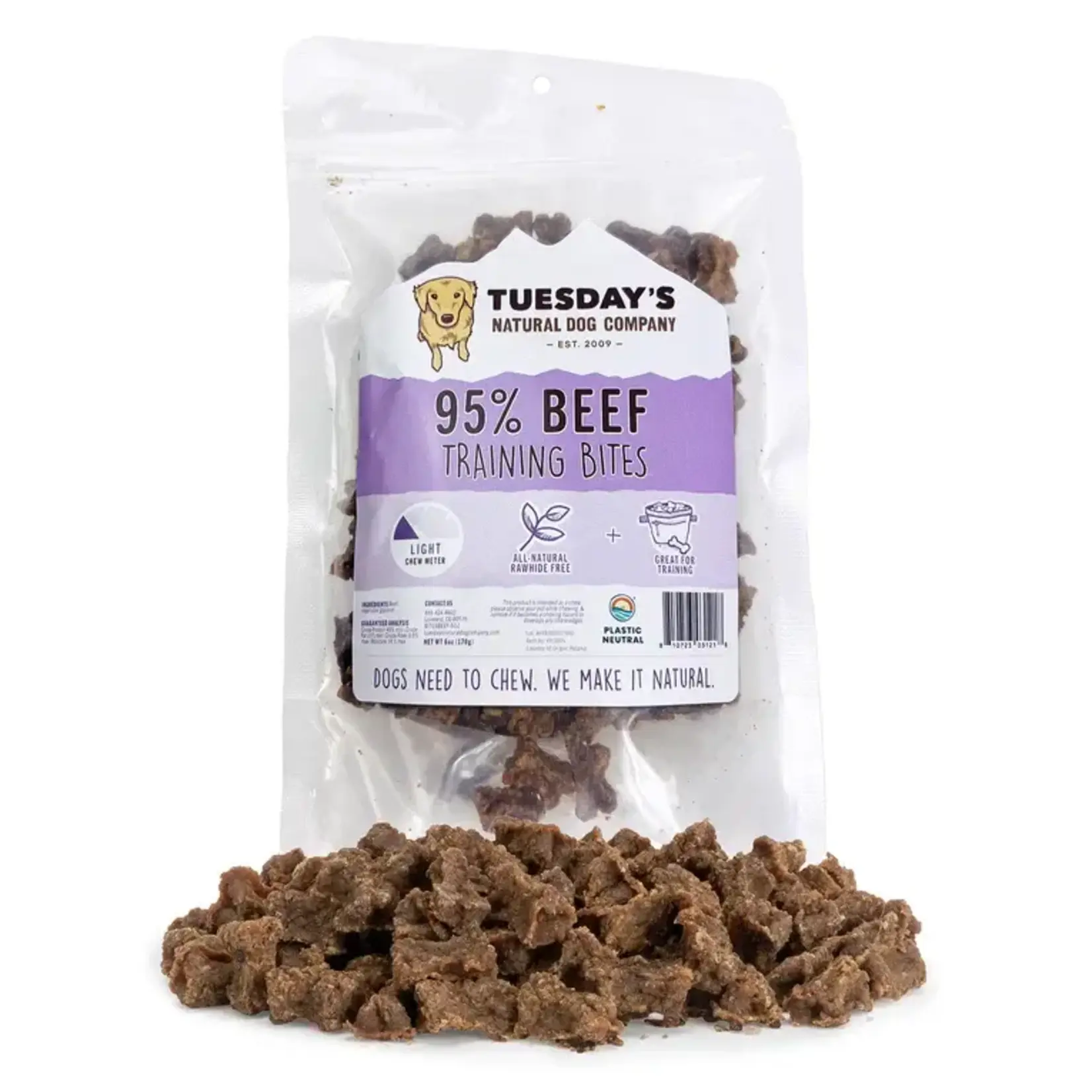 Tuesday's Natural Dog Company Tuesday's 95% Beef Training Bites 6 oz