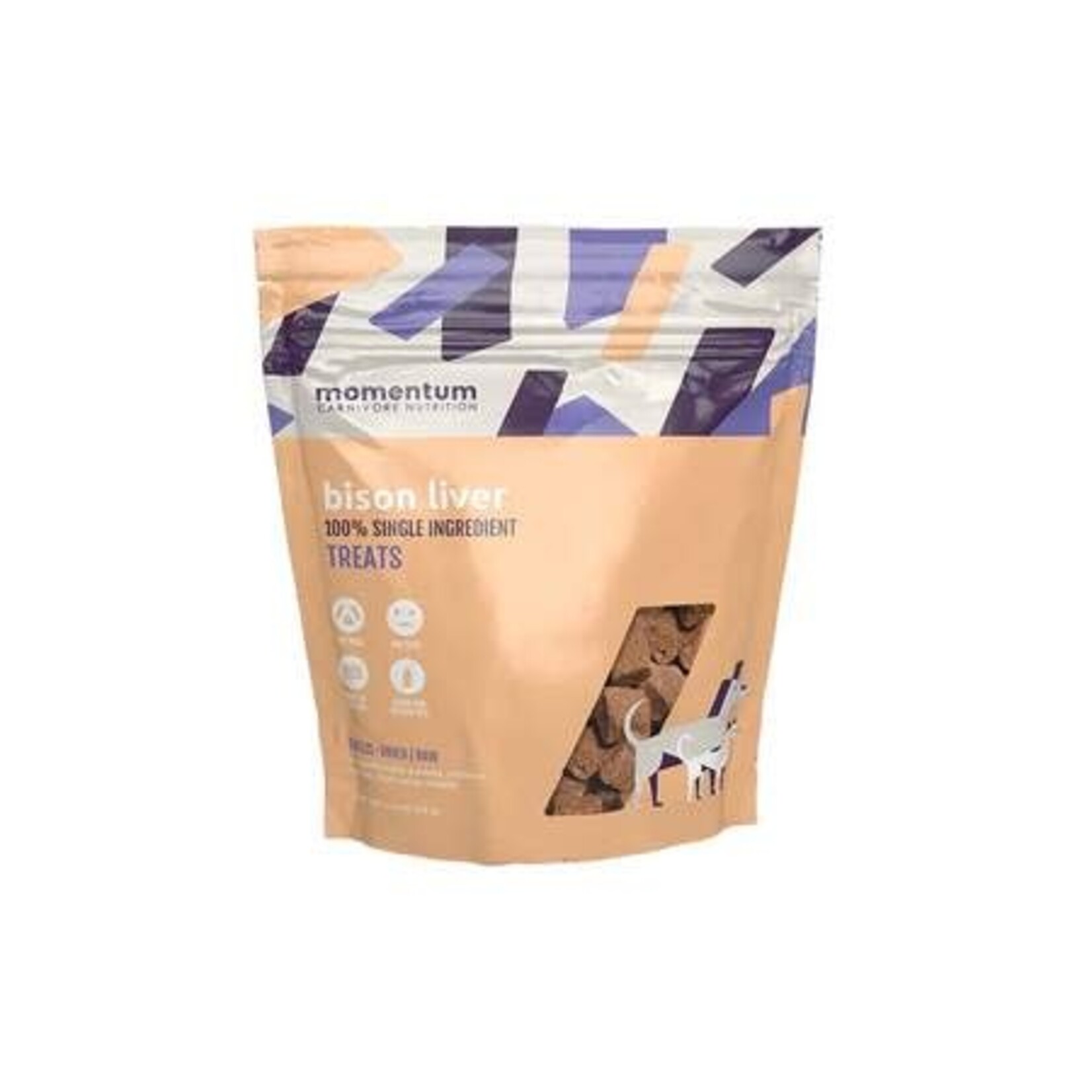 Momentum Momentum Freeze Dried Single Ingredient Bison Liver Dog and Cat Treats, 4 oz