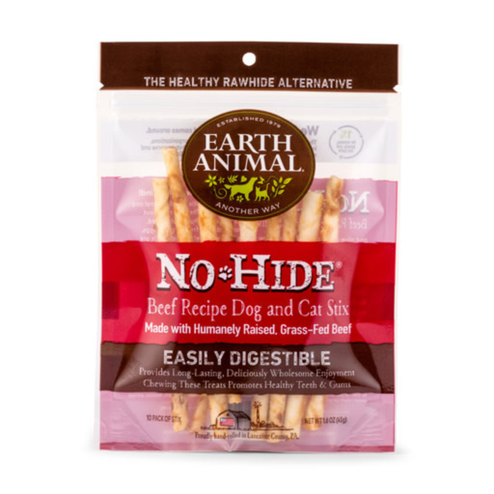 Earth Animal Earth Animal No-Hide Beef Stix Chews 10pk