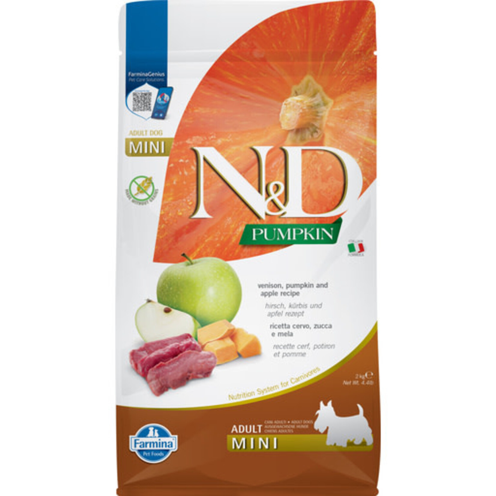 Farmina Farmina N&D Pumpkin, Venison & Apple Mini Grain-Free Dry Dog Food 4.4#