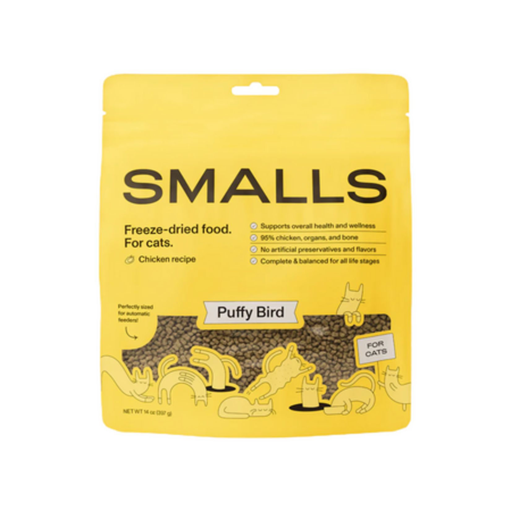 Smalls Smalls Freeze-Dried Chicken Recipe 'Puffy Bird' Cat Food 14 oz