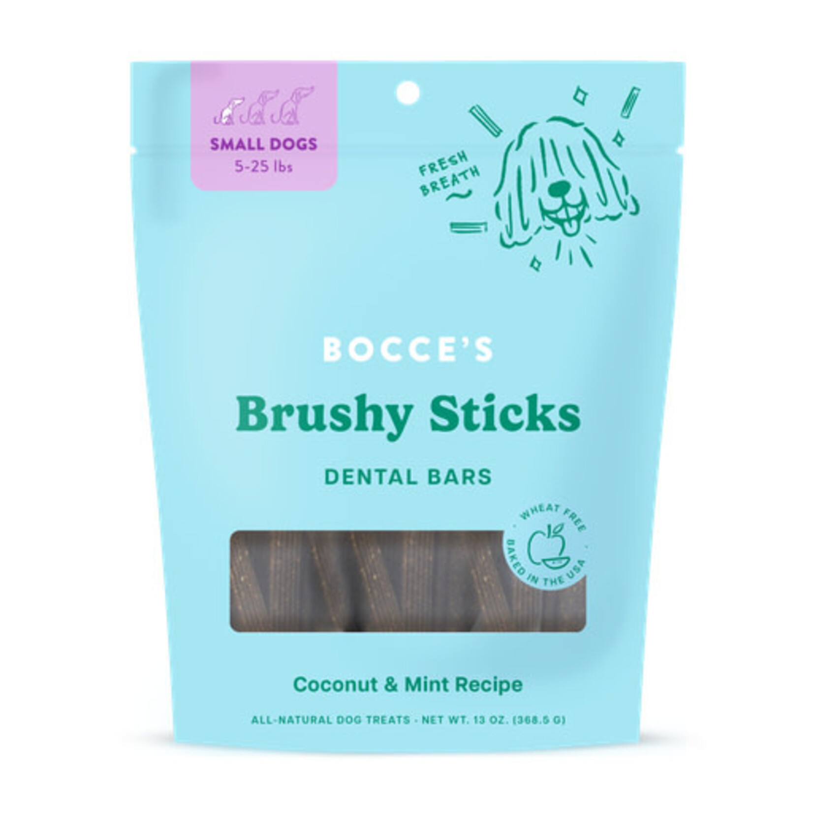 Bocce's Bakery Bocce's Bakery Dailies Brushy Sticks Small Coconut & Mint Recipe Dental Dog Treats, 13 oz