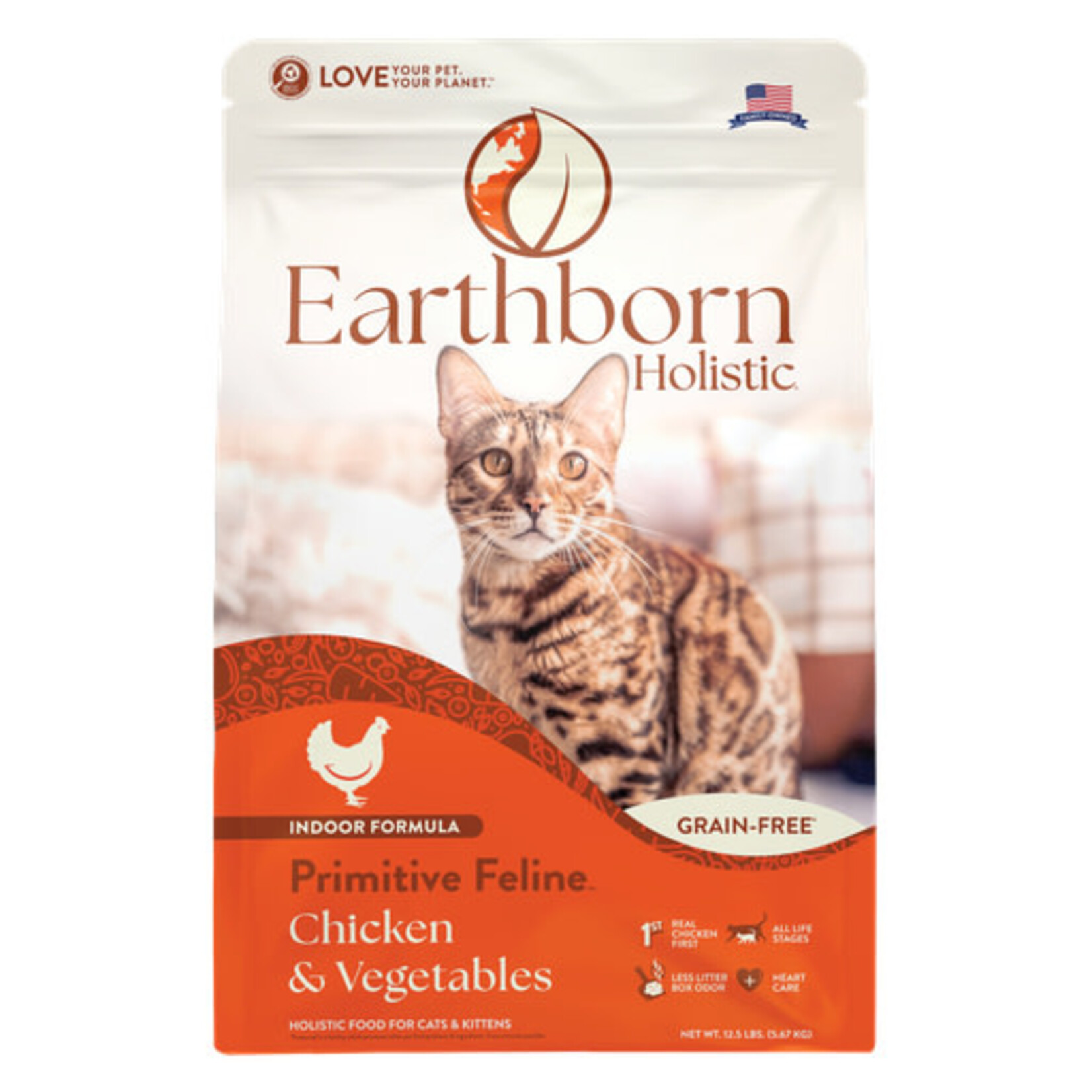 Earthborn Holistic Pet Food Earthborn Holistic Primitive Feline Chicken & Vegetables Grain-Free Dry Cat Food 12.5#