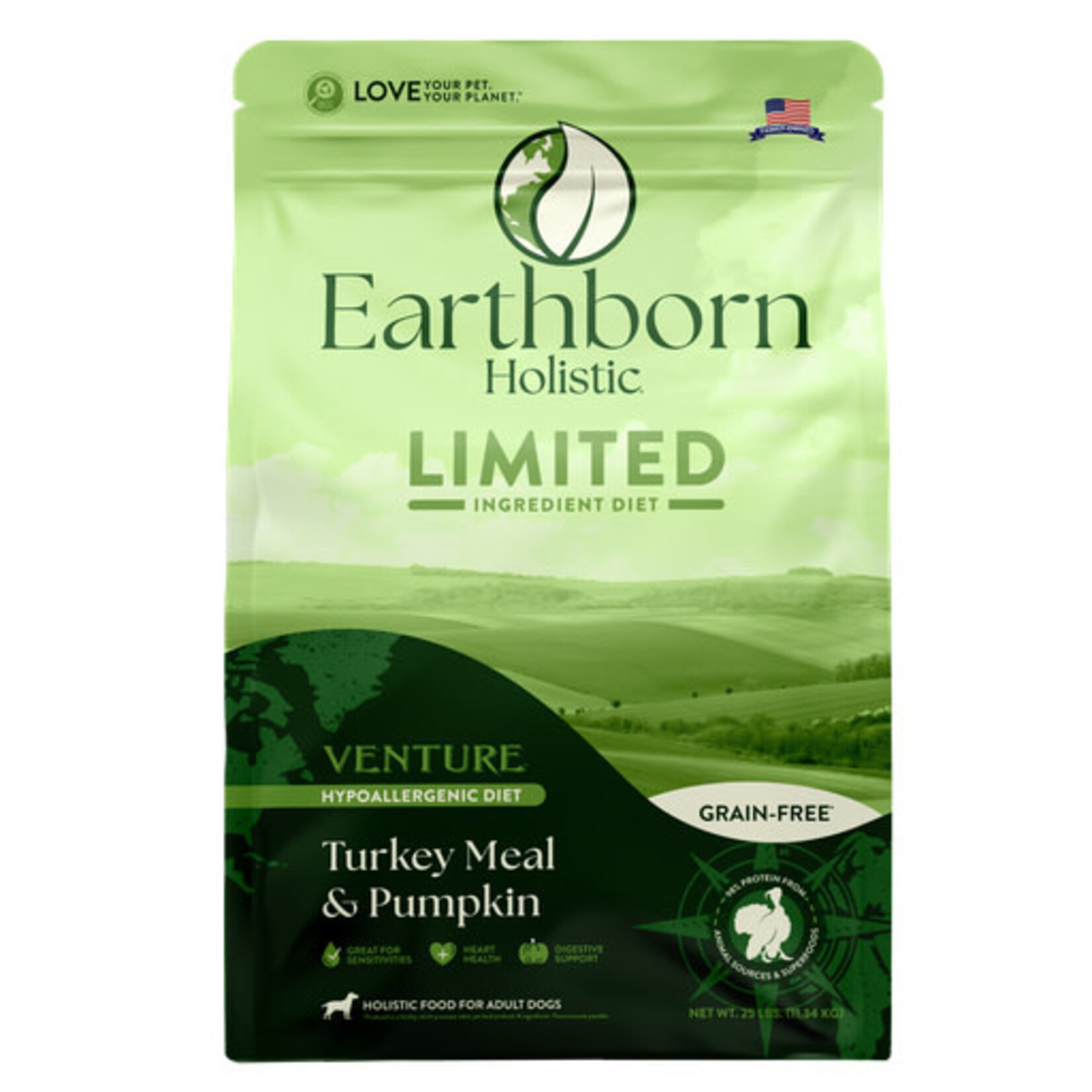 Earthborn Holistic Pet Food Earthborn Holistic Venture Limited Ingredient Turkey & Pumpkin Grain-Free Dry Dog Food 25#