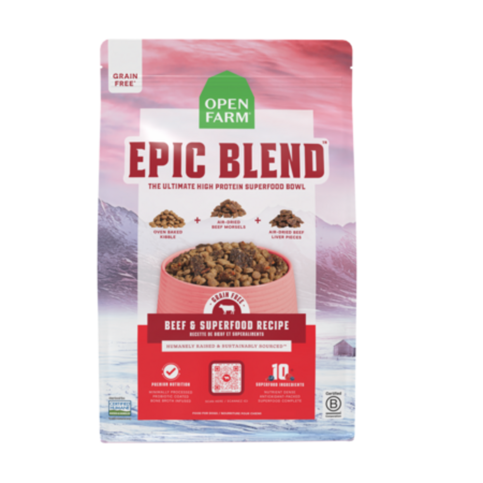 Open Farm Open Farm Epic Blend Beef & Superfood Recipe Grain Free Dry Dog Food 18#