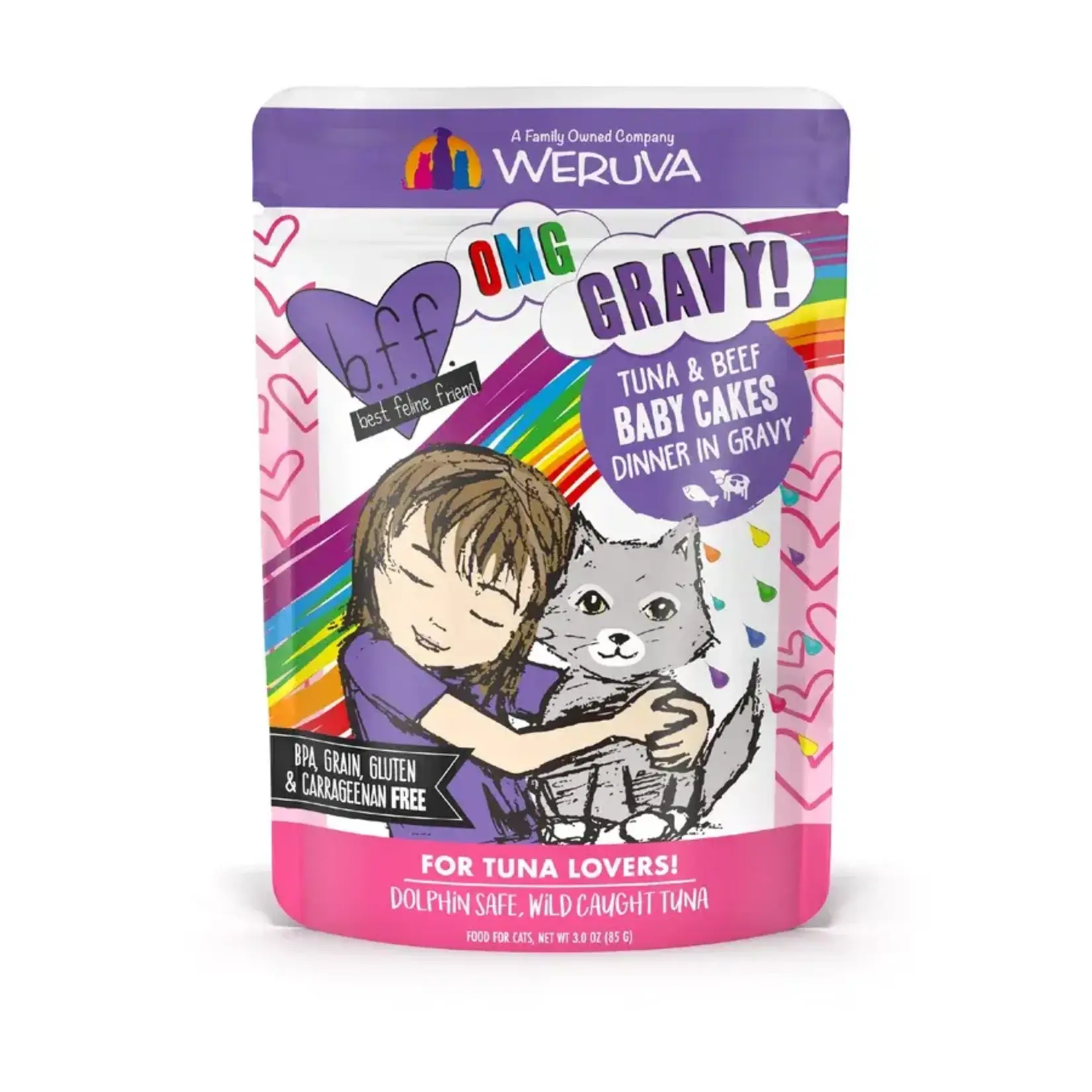 Weruva Weruva BFF OMG Tuna & Beef Baby Cakes Cat Pouch 3oz