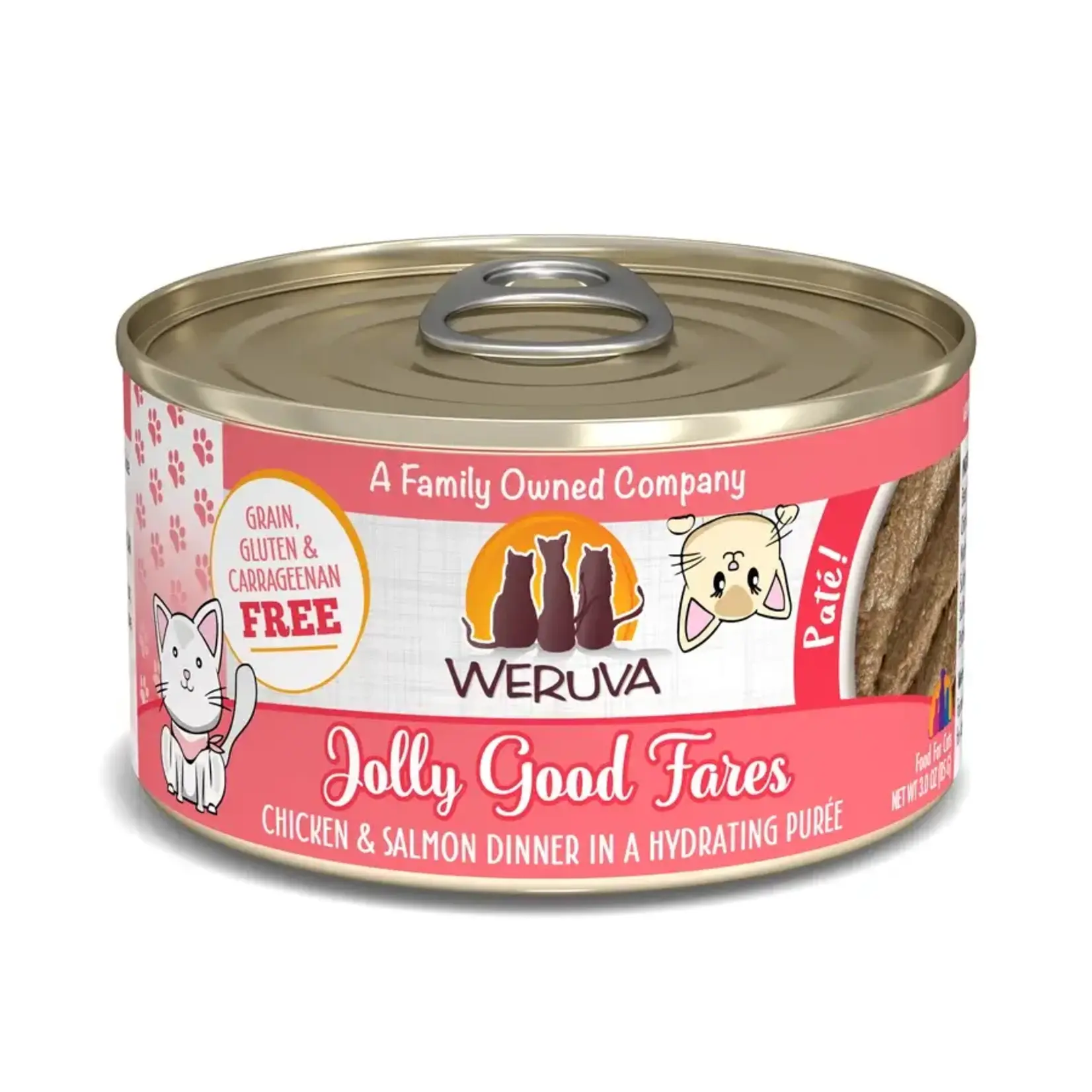 Weruva Weruva Jolly Good Fares Chicken & Salmon in a Hydrating Purée Wet Cat Food 3 oz