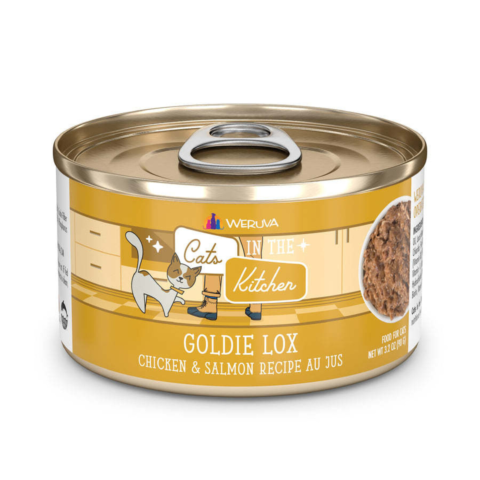 Weruva Weruva Cats in the Kitchen Goldie Lox Chicken and Salmon Recipe Au Jus Wet Cat Food 3.2 oz
