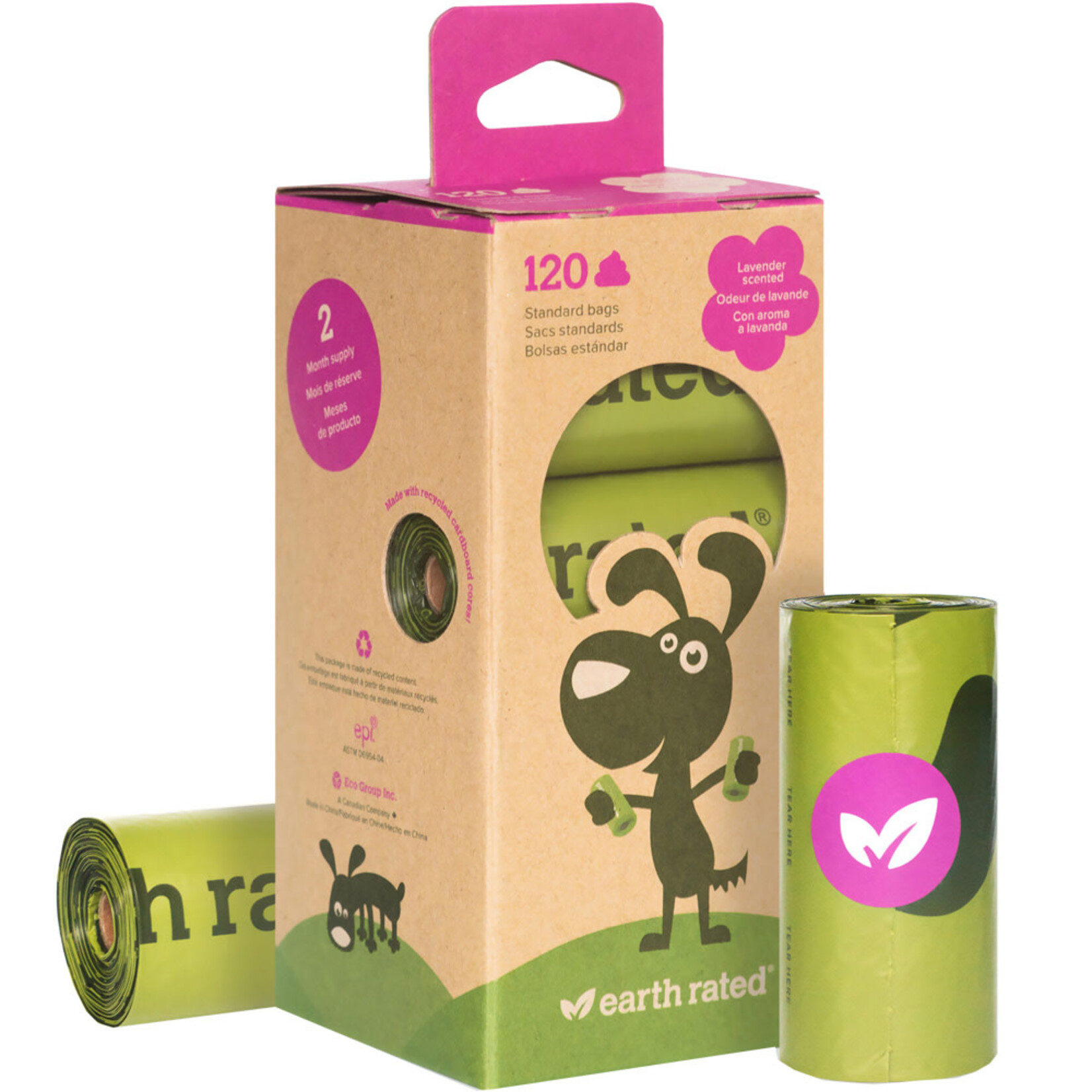 Earth Rated EARTH RATED Poop Bag Rolls Lavender 8-120ct