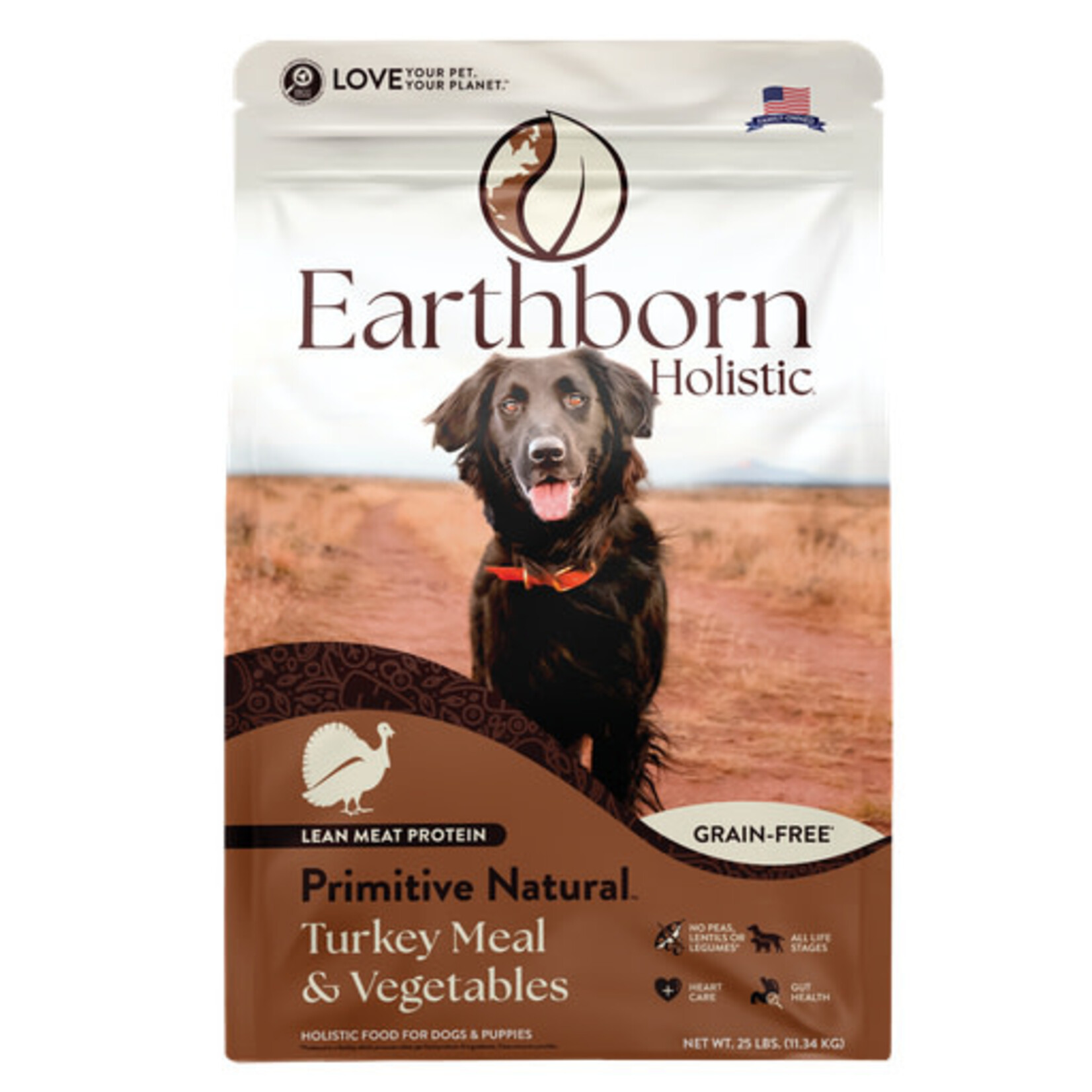 Earthborn Holistic Pet Food Earthborn Holistic Primitive Natural Turkey & Vegetables Grain-Free Dry Dog Food 25#