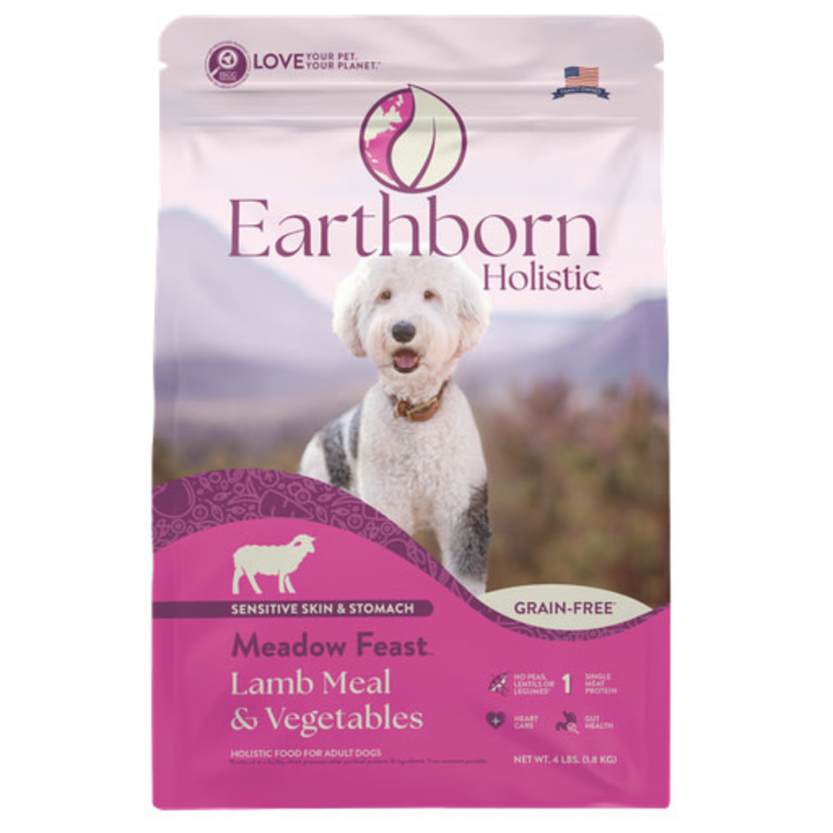 Earthborn Holistic Pet Food Earthborn Holistic Meadow Feast Lamb Meal & Vegetables Grain-Free Dry Dog Food 4#
