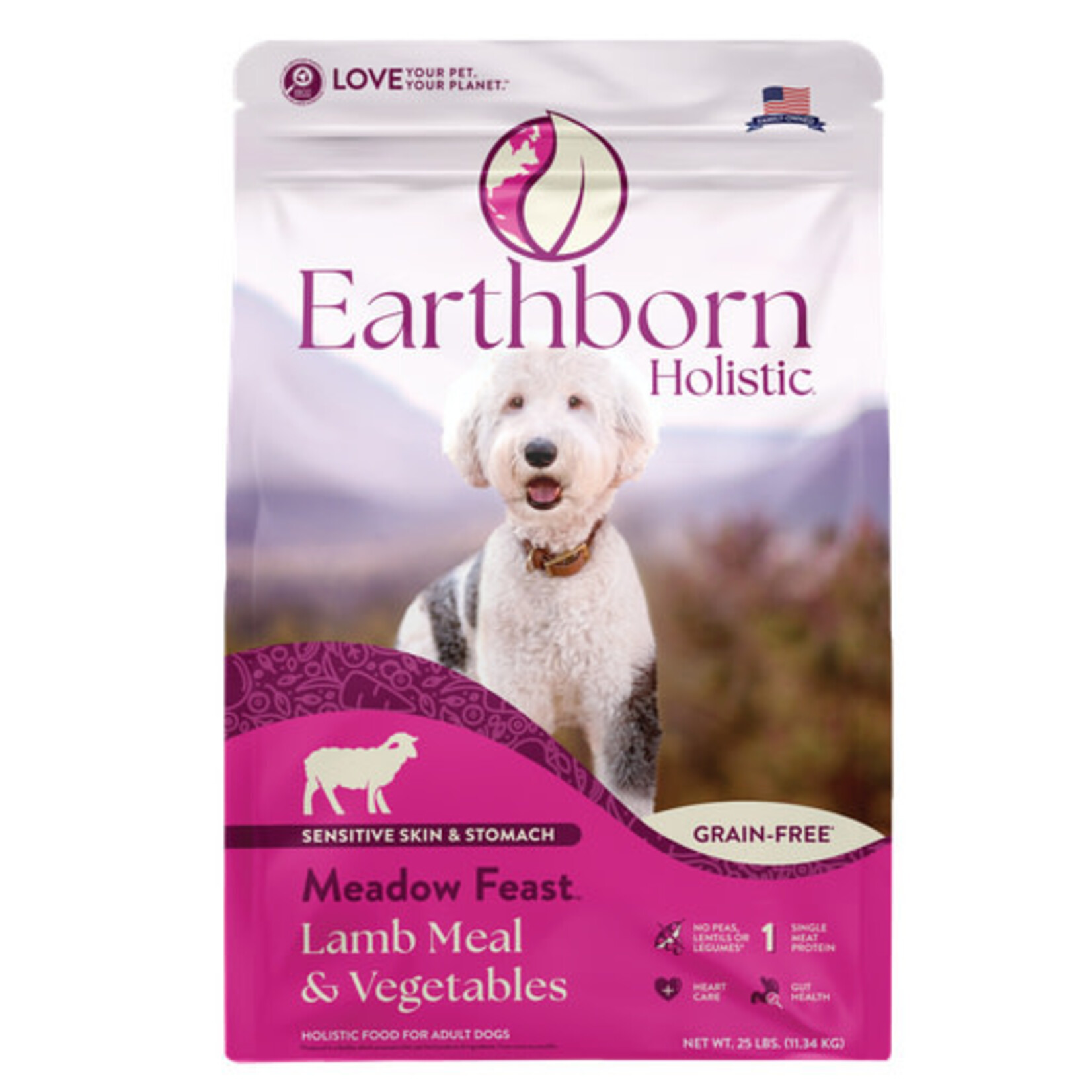 Earthborn Holistic Pet Food Earthborn Holistic Meadow Feast Lamb Meal & Vegetables Grain-Free Dry Dog Food 25#