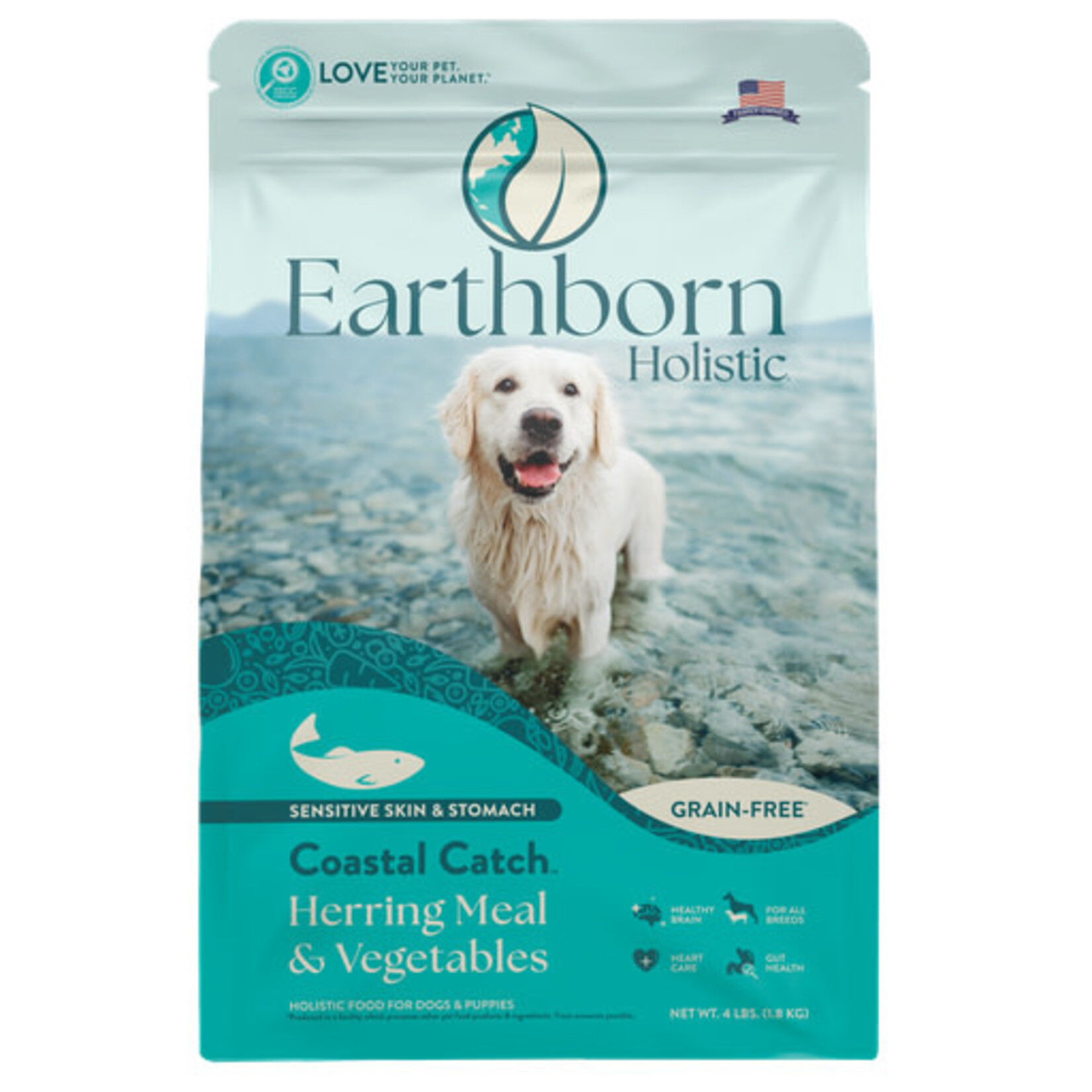 Earthborn Holistic Pet Food Earthborn Holistic Coastal Catch Herring Meal & Vegetables Grain-Free Dry Dog Food 4#