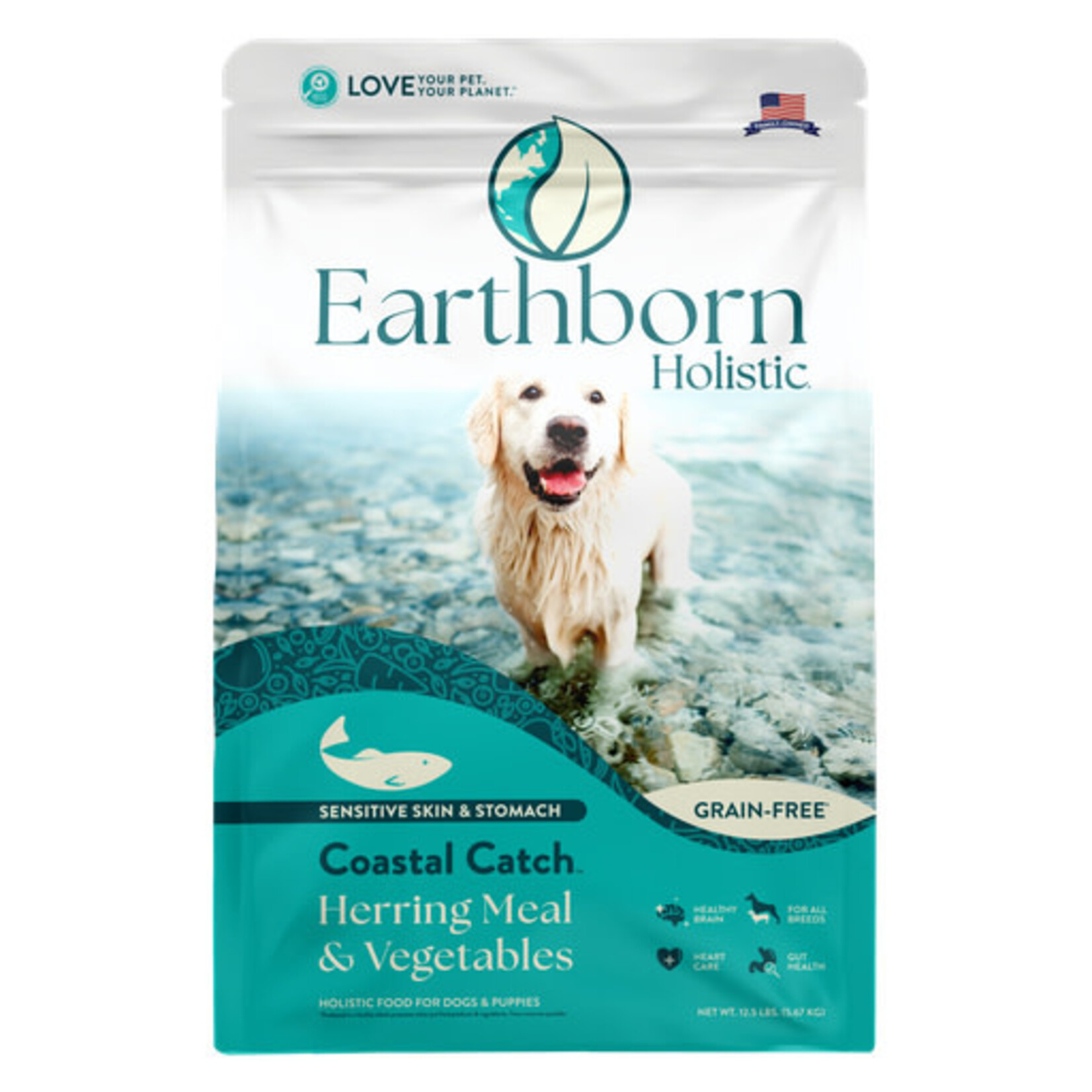 Earthborn Holistic Pet Food Earthborn Holistic Coastal Catch Herring Meal & Vegetables Grain-Free Dry Dog Food 12.5#
