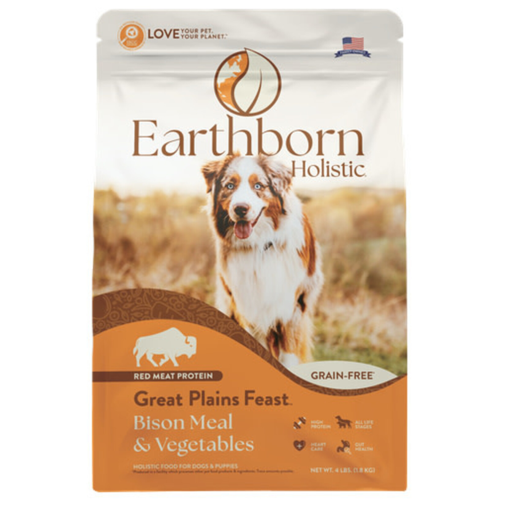 Earthborn Holistic Pet Food Earthborn Holistic Great Plains Feast Bison Meal & Vegetables Grain-Free Dry Dog Food 4#