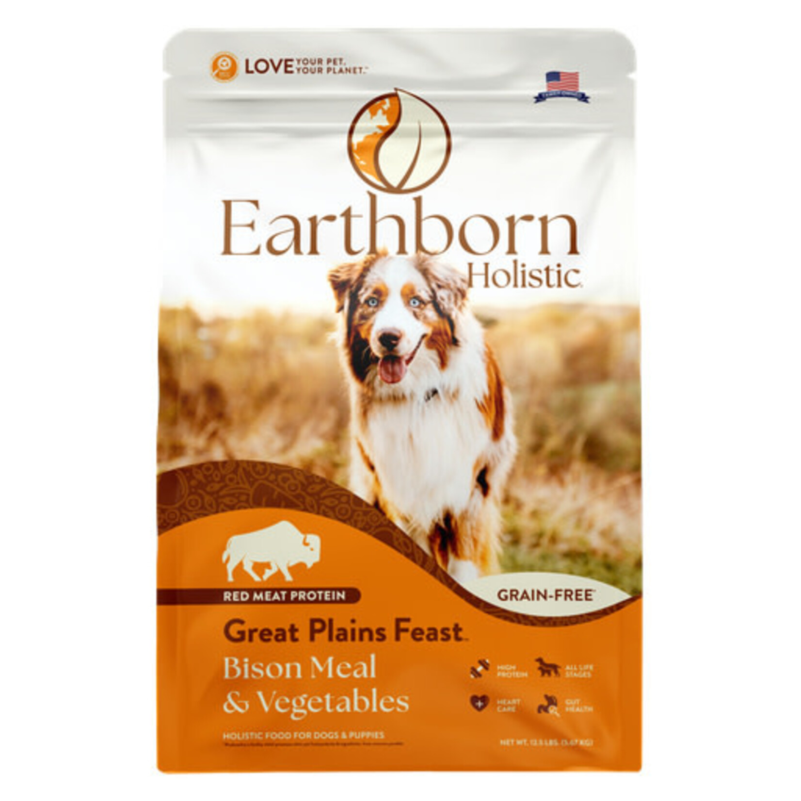 Earthborn Holistic Pet Food Earthborn Holistic Great Plains Feast Bison Meal & Vegetables Grain-Free Dry Dog Food 12.5#