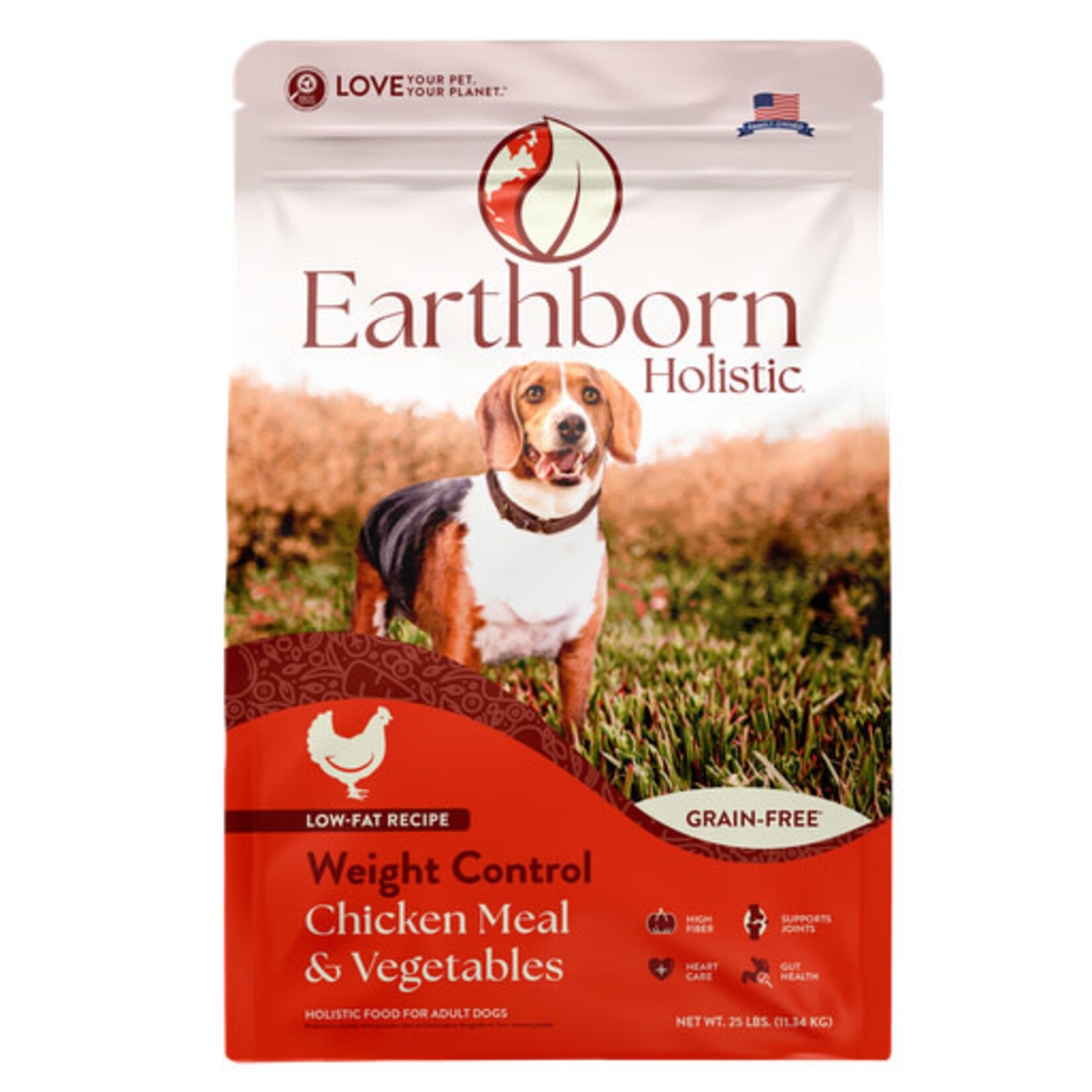 Earthborn Holistic Pet Food Earthborn Holistic Weight Control Chicken Meal & Vegetables Grain-Free Dry Dog Food 25#