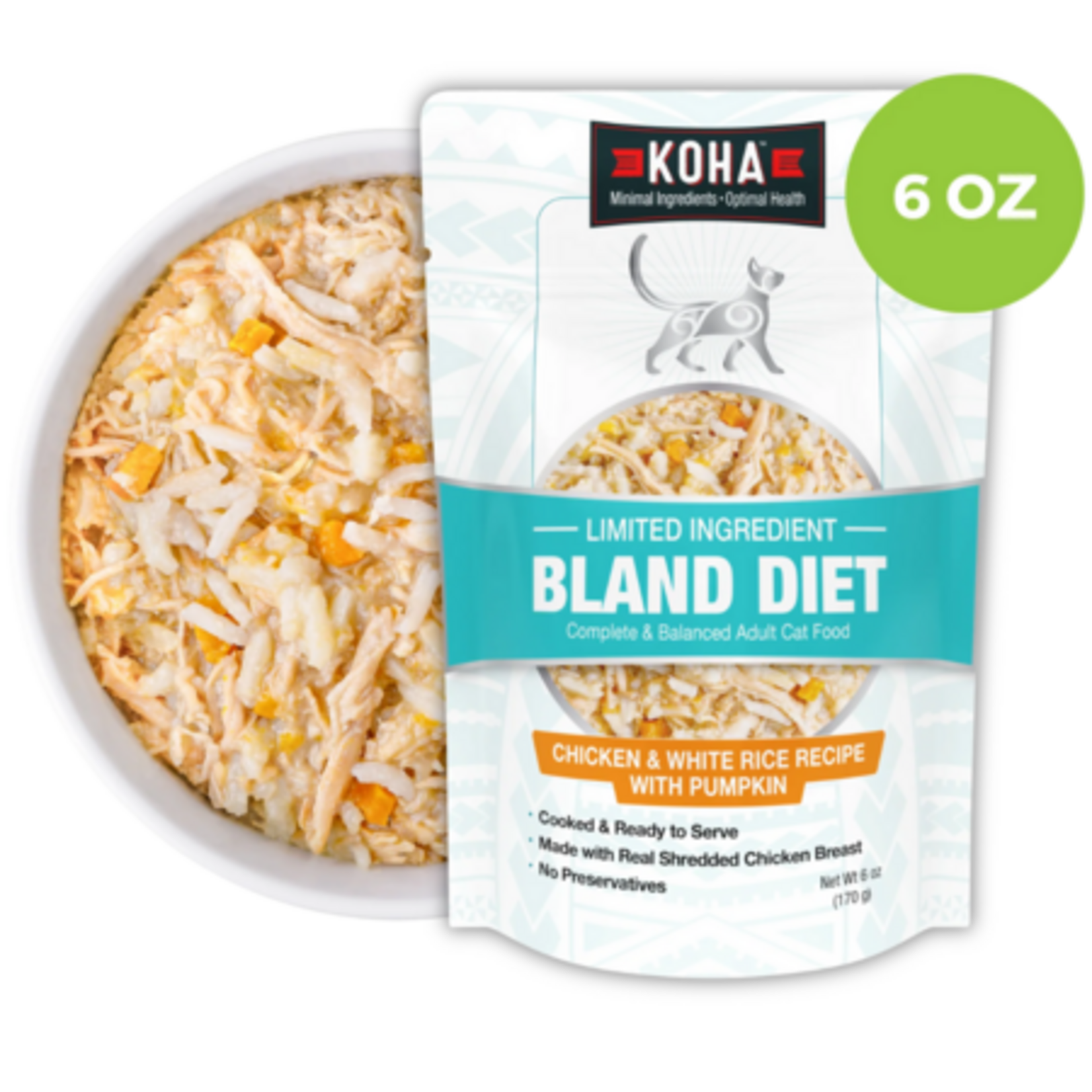 Koha KOHA Bland Diets Chicken & White Rice Wet Cat Food 6 oz