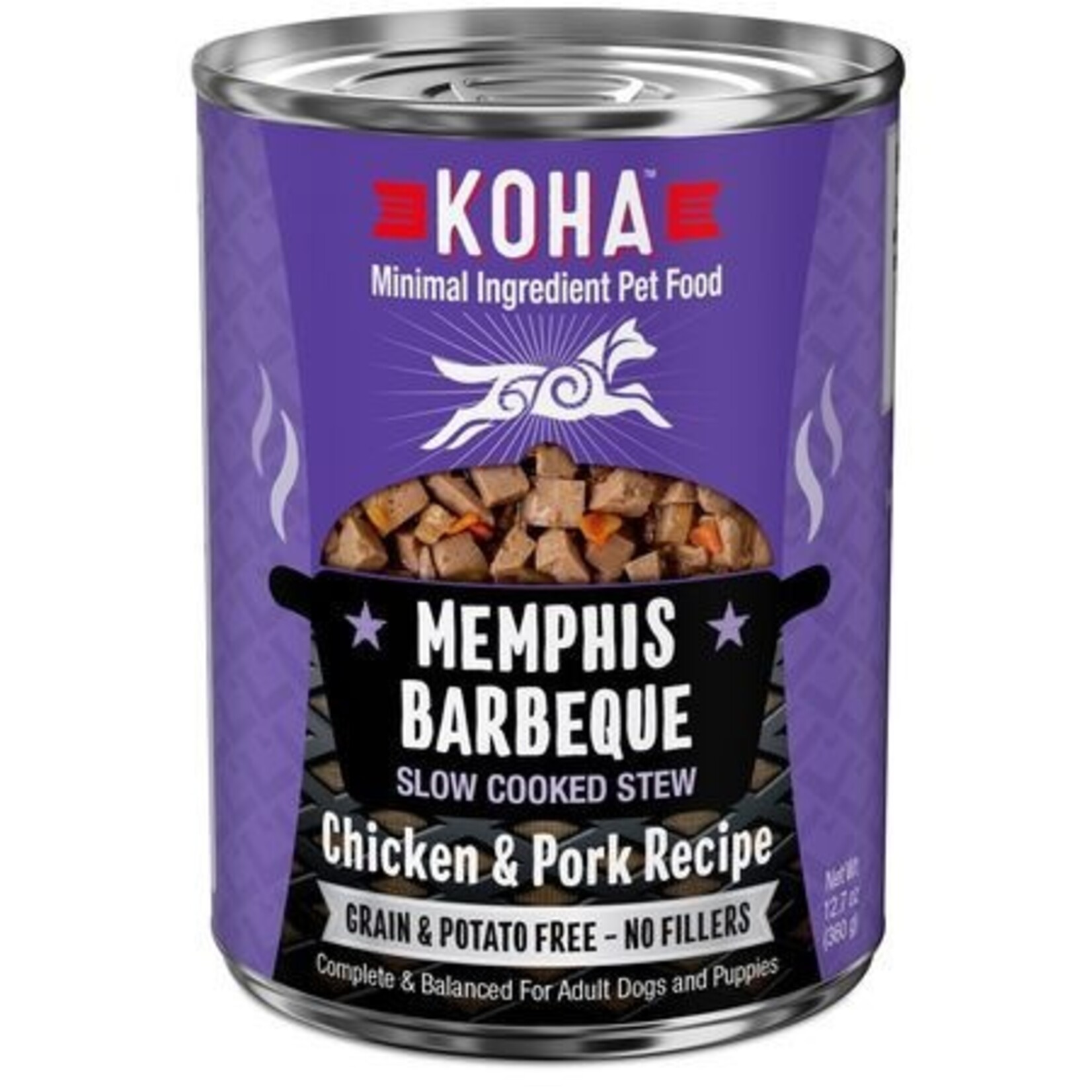 Koha KOHA Memphis BBQ Stew Chicken & Pork Canned Dog Food 12.7oz