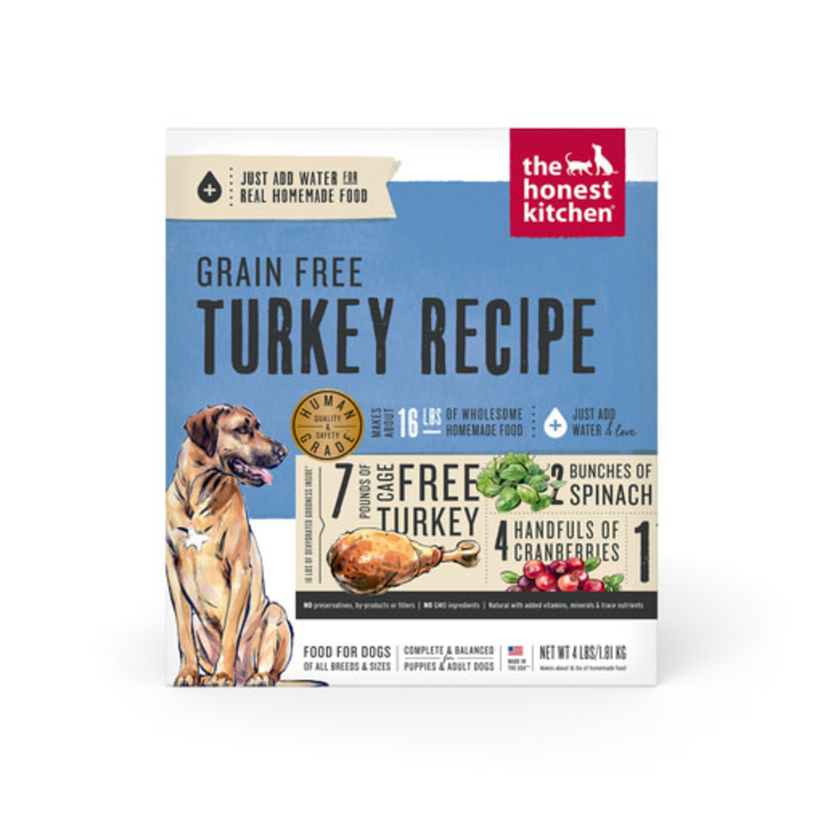 Honest Kitchen The Honest Kitchen Wholemade Grain-Free Turkey Human Grade Dehydrated Dog Food 4#