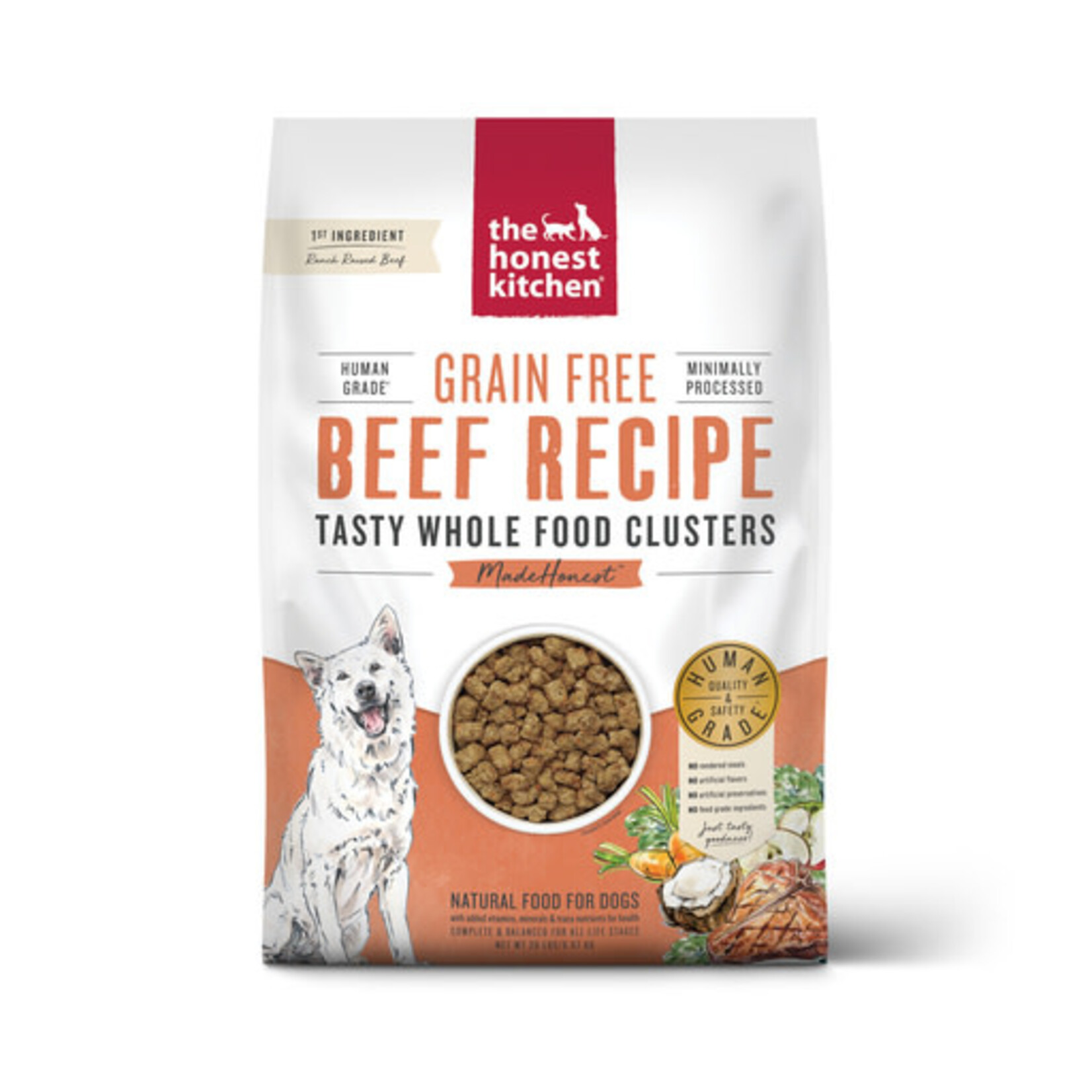 Honest Kitchen The Honest Kitchen Human Grade Grain-Free Beef Whole Food Clusters Dry Dog Food 20#