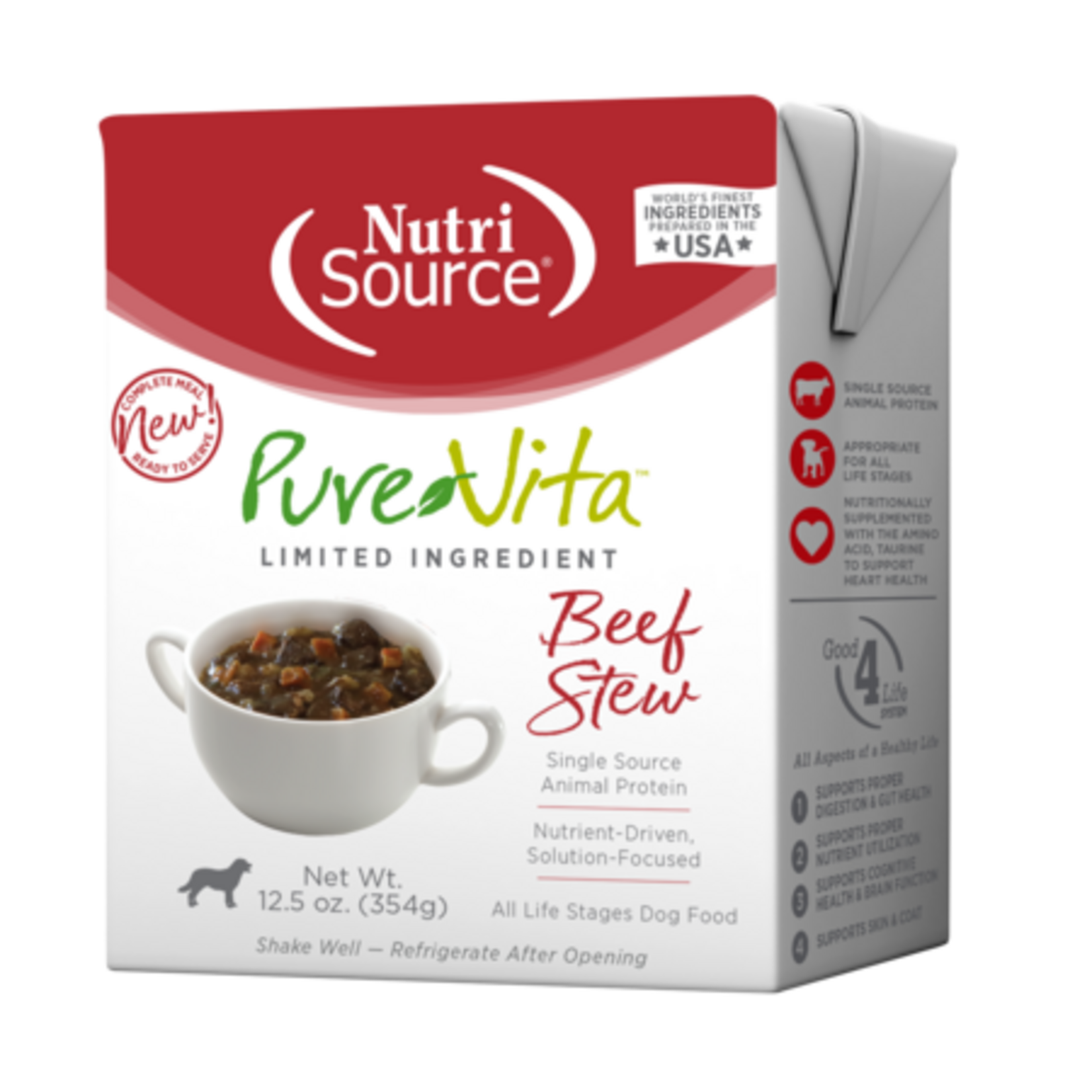 Pure Vita Pure Vita Limited Ingredient Beef Stew Tetrapak Wet Dog Food 12.5 oz